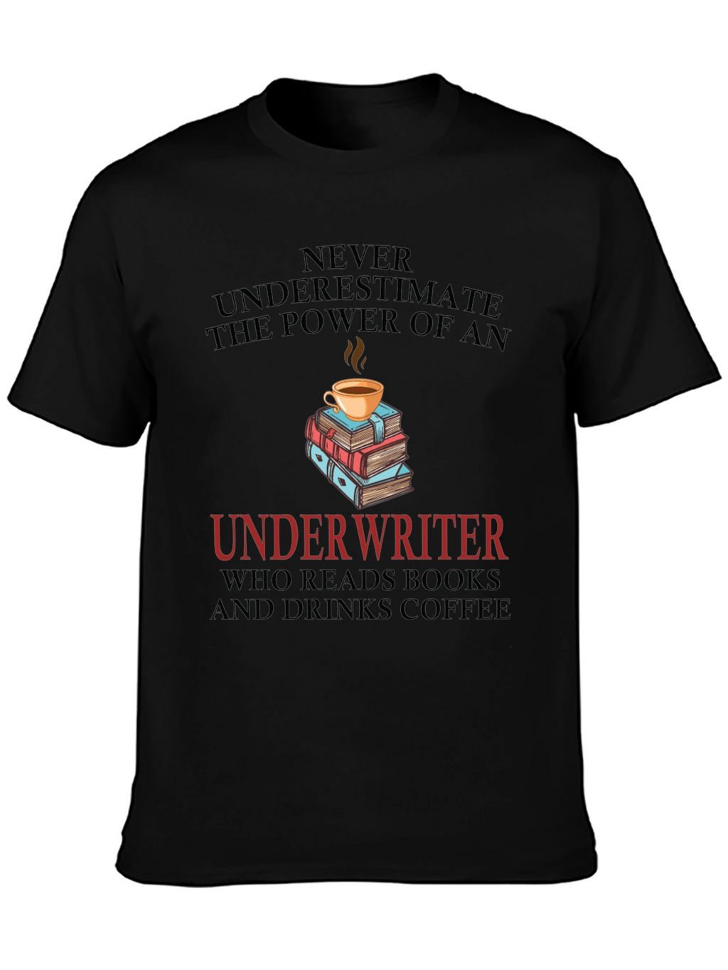 Underwriter Coffee & Books Graphic T-Shirt
