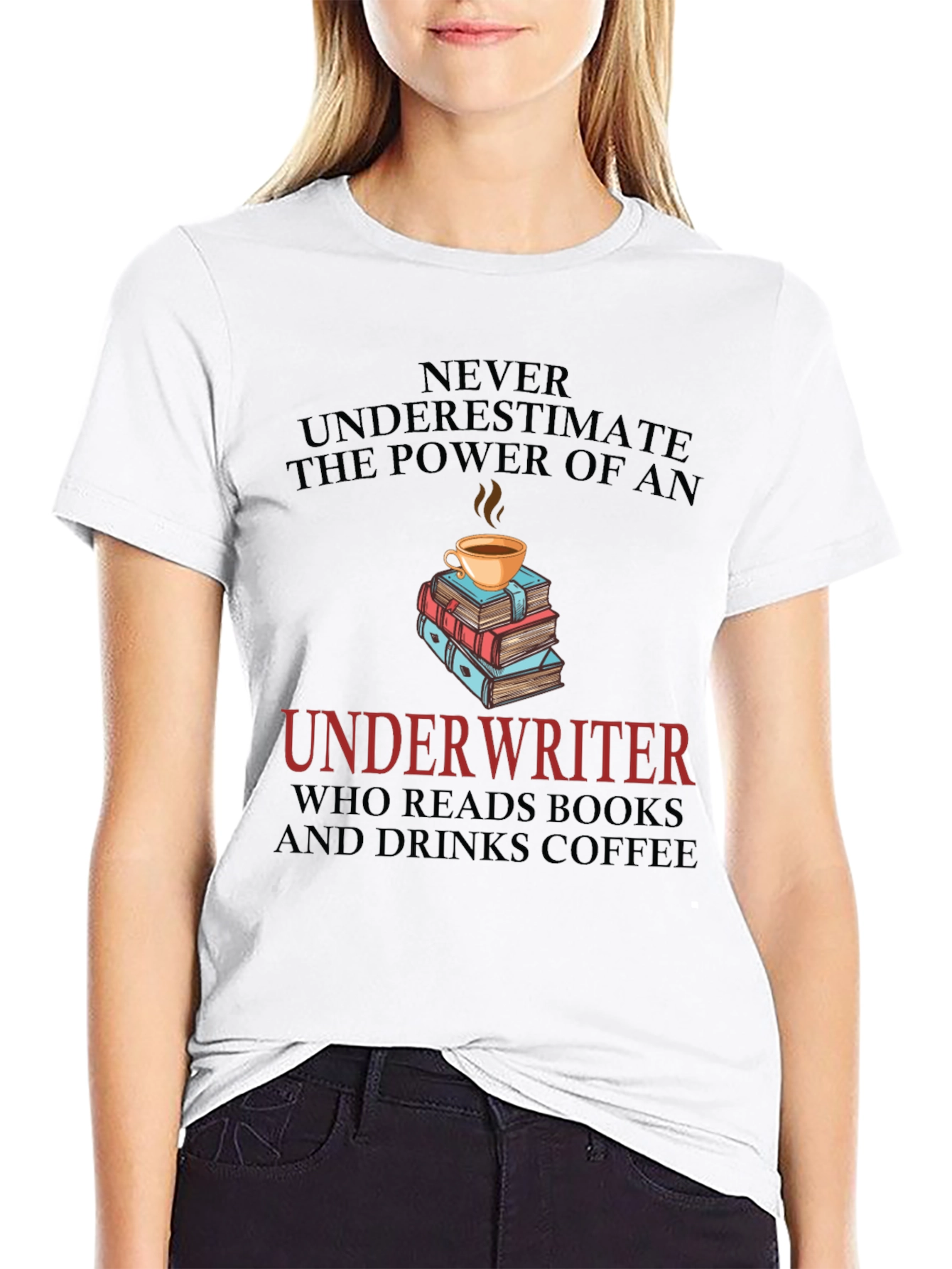 Underwriter Coffee & Books Graphic T-Shirt