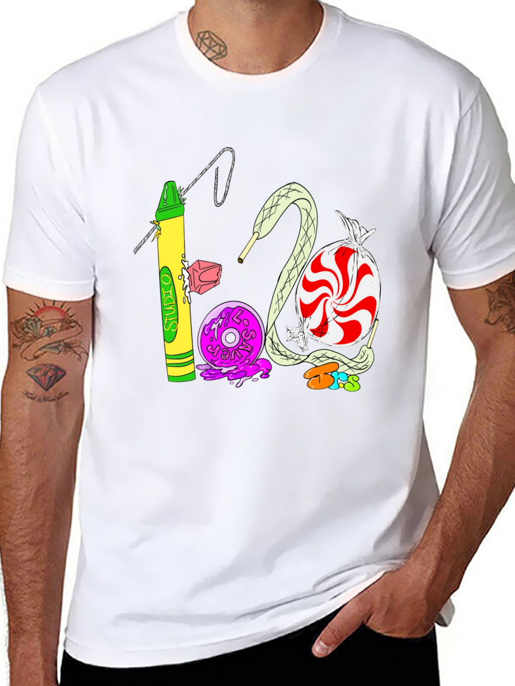 Studio 1200 T-Shirt | Unique Crayon & Candy Design