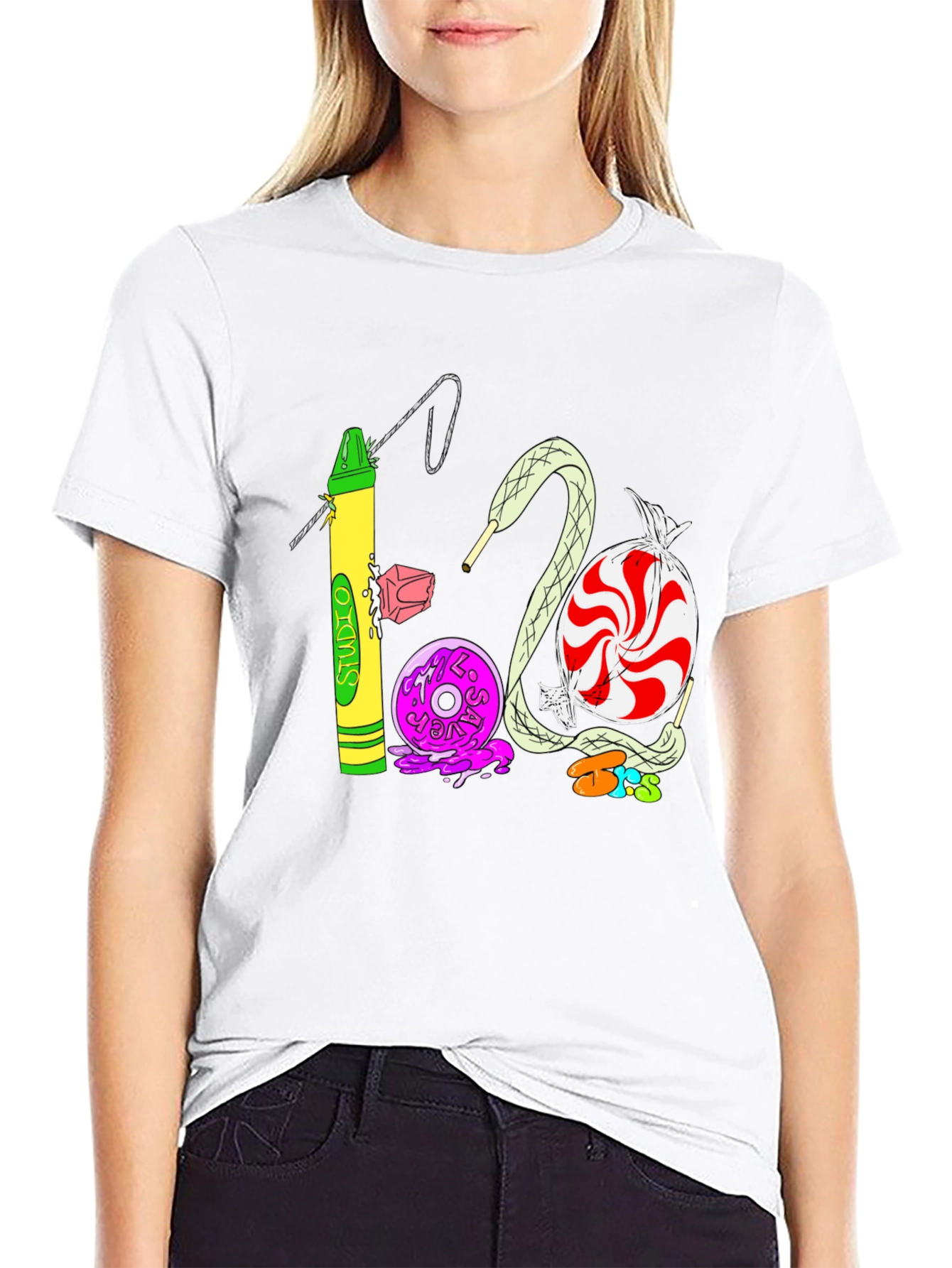 Studio 1200 T-Shirt | Unique Crayon & Candy Design