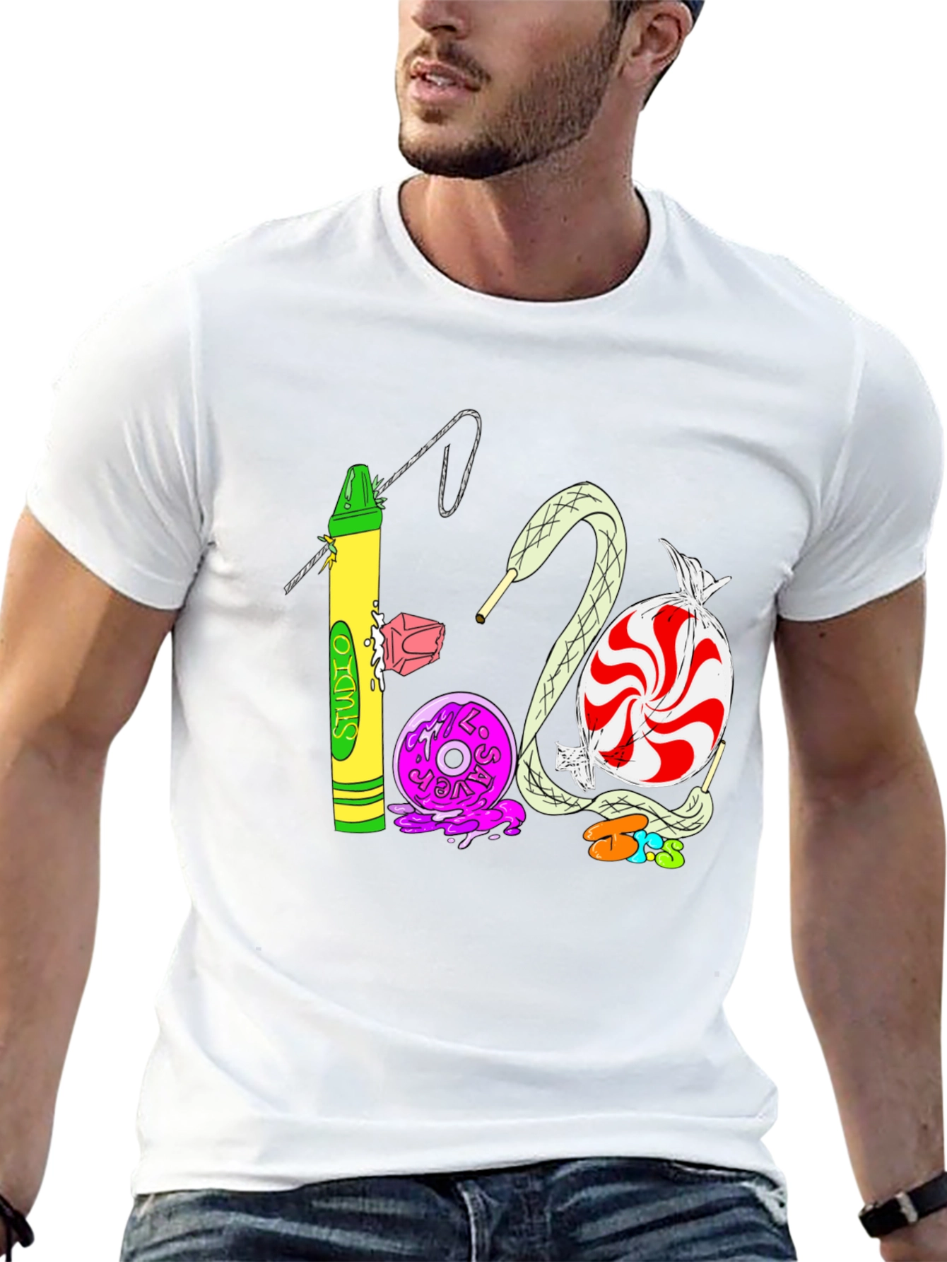 Studio 1200 T-Shirt | Unique Crayon & Candy Design