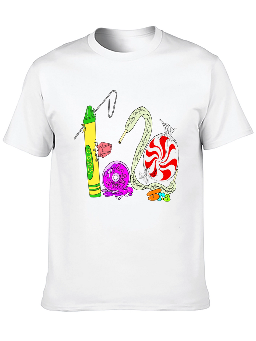 Studio 1200 T-Shirt | Unique Crayon & Candy Design