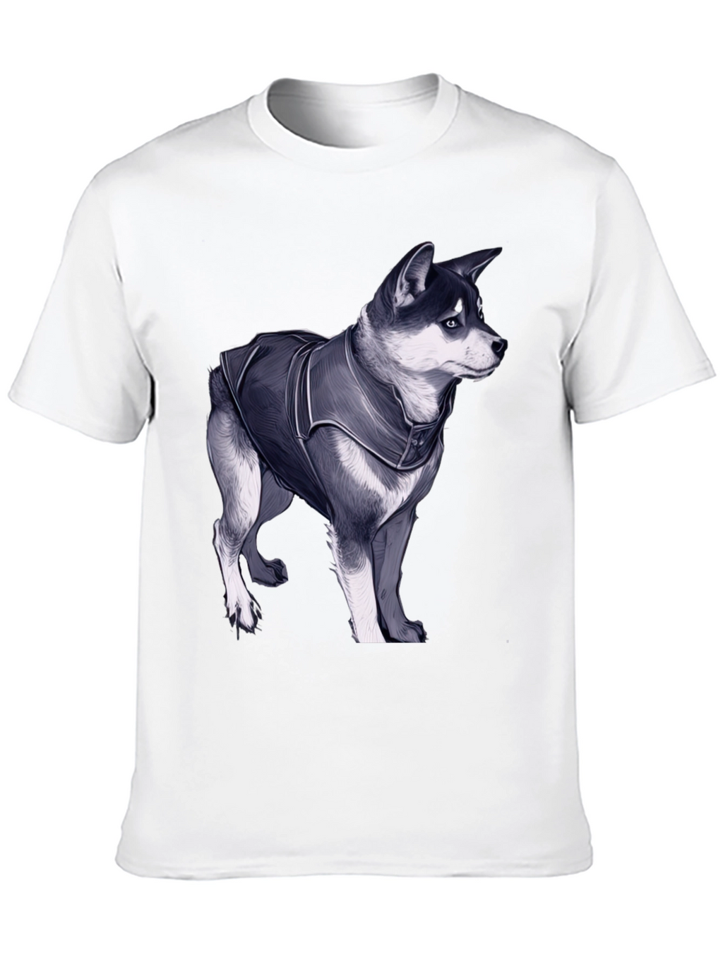 Dog in Jacket Graphic Tee - Black Casual T-Shirt