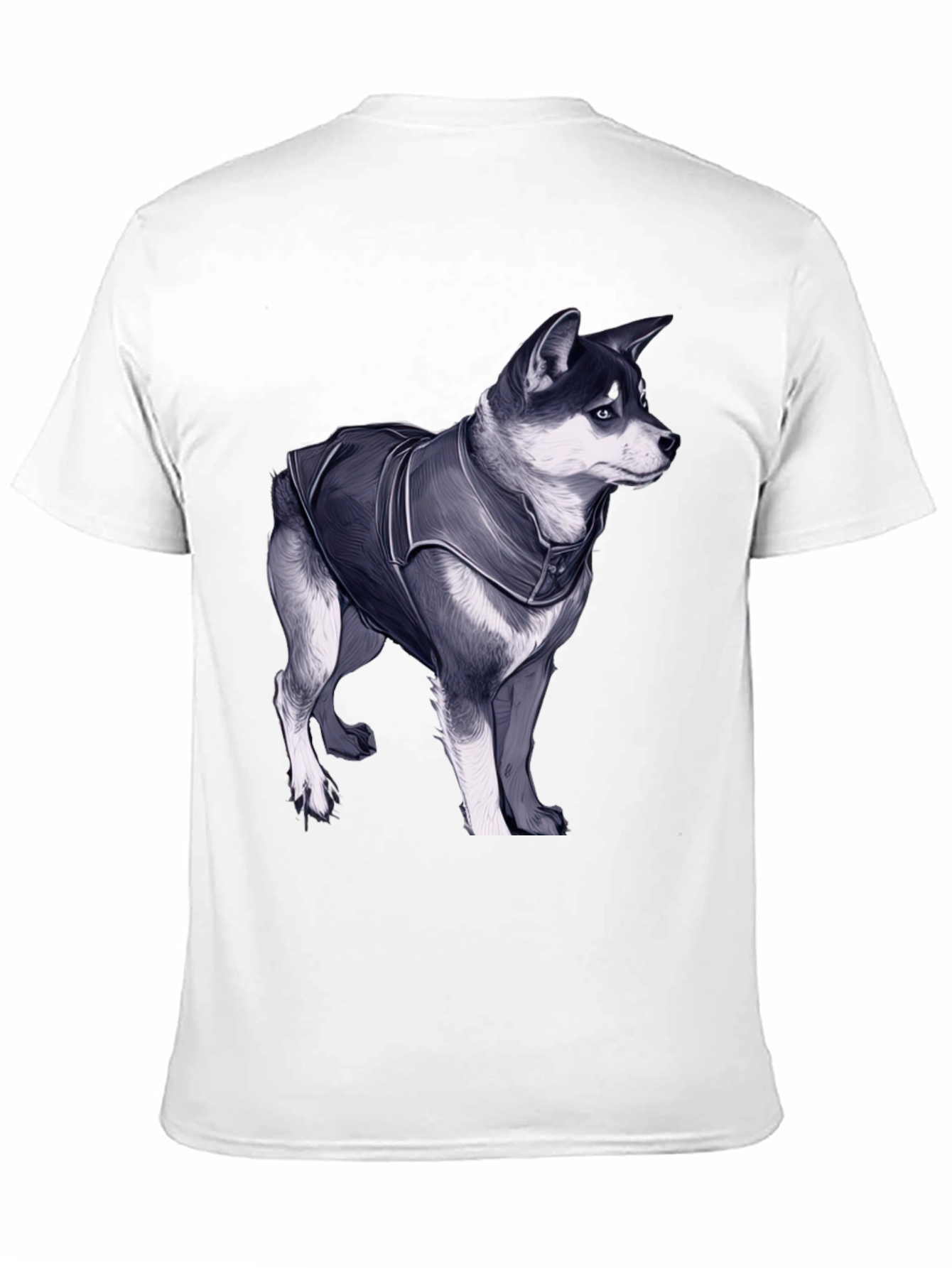 Dog in Jacket Graphic Tee - Black Casual T-Shirt