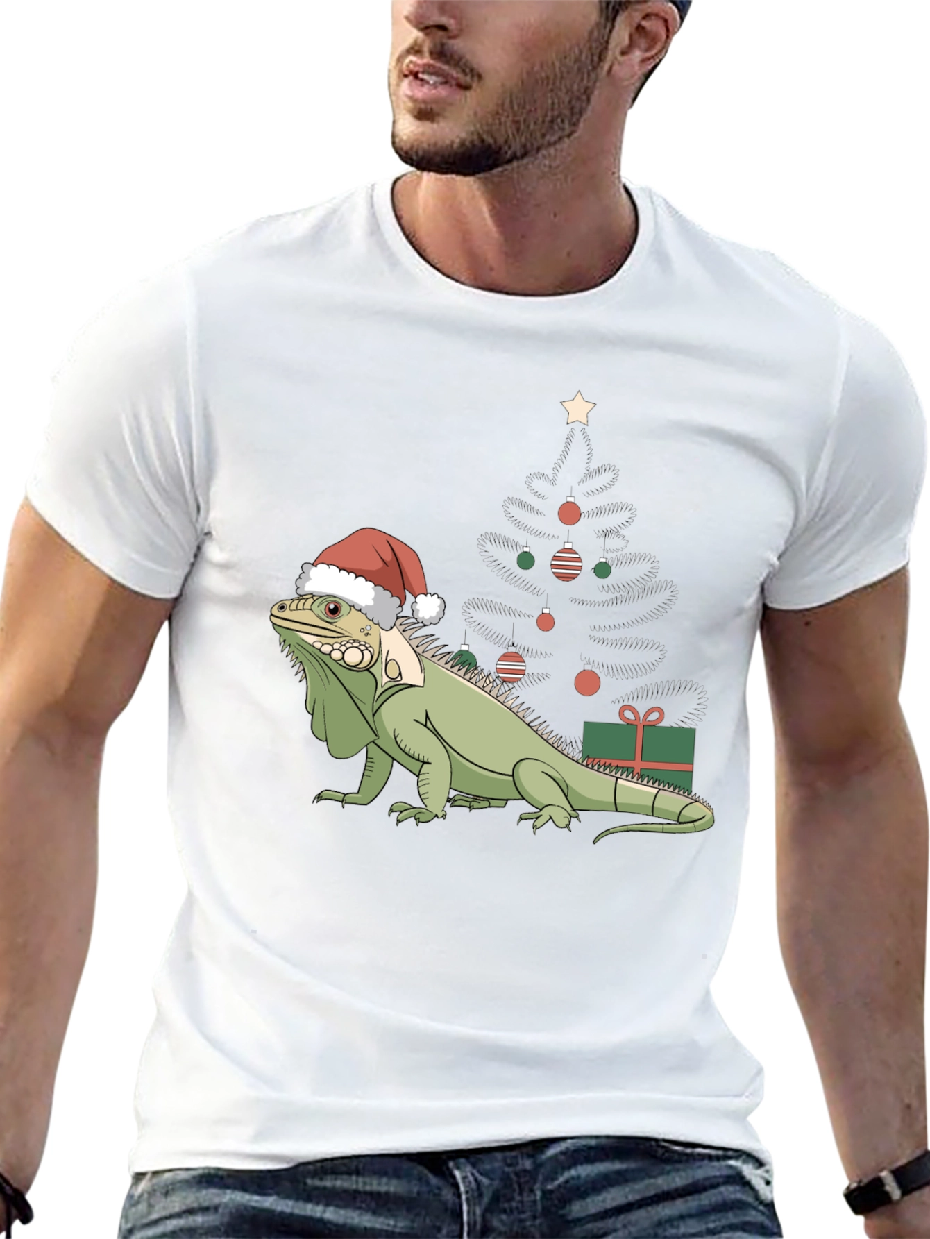 Festive Iguana Christmas T-Shirt