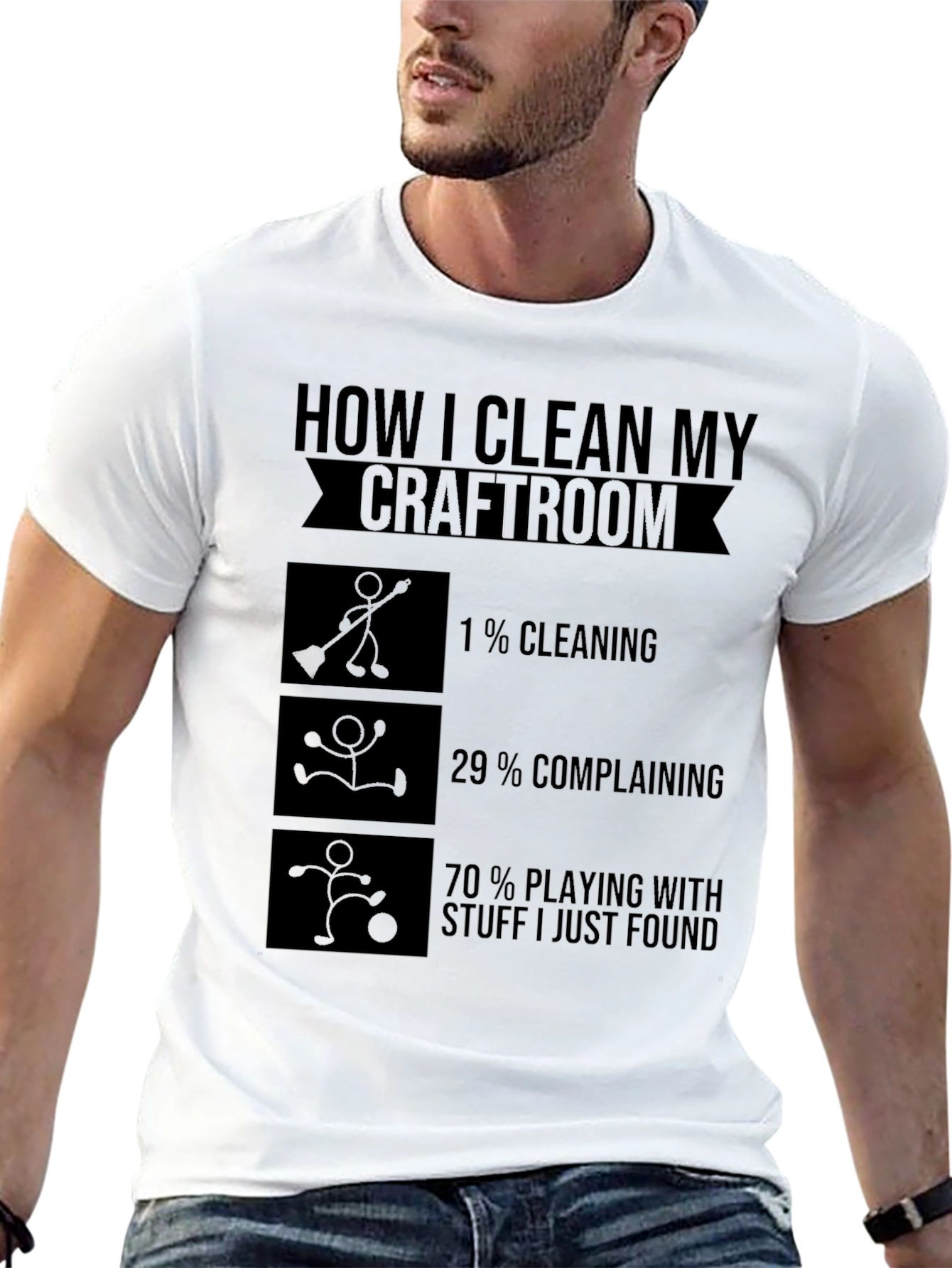 Craft Room Cleaning T-Shirt - Funny Crafting Tee