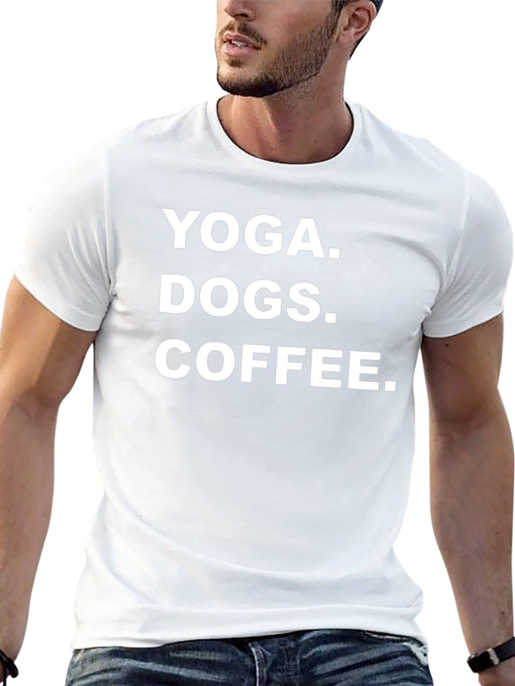 Yoga Dogs Coffee Graphic Tee - Black Cotton T-Shirt