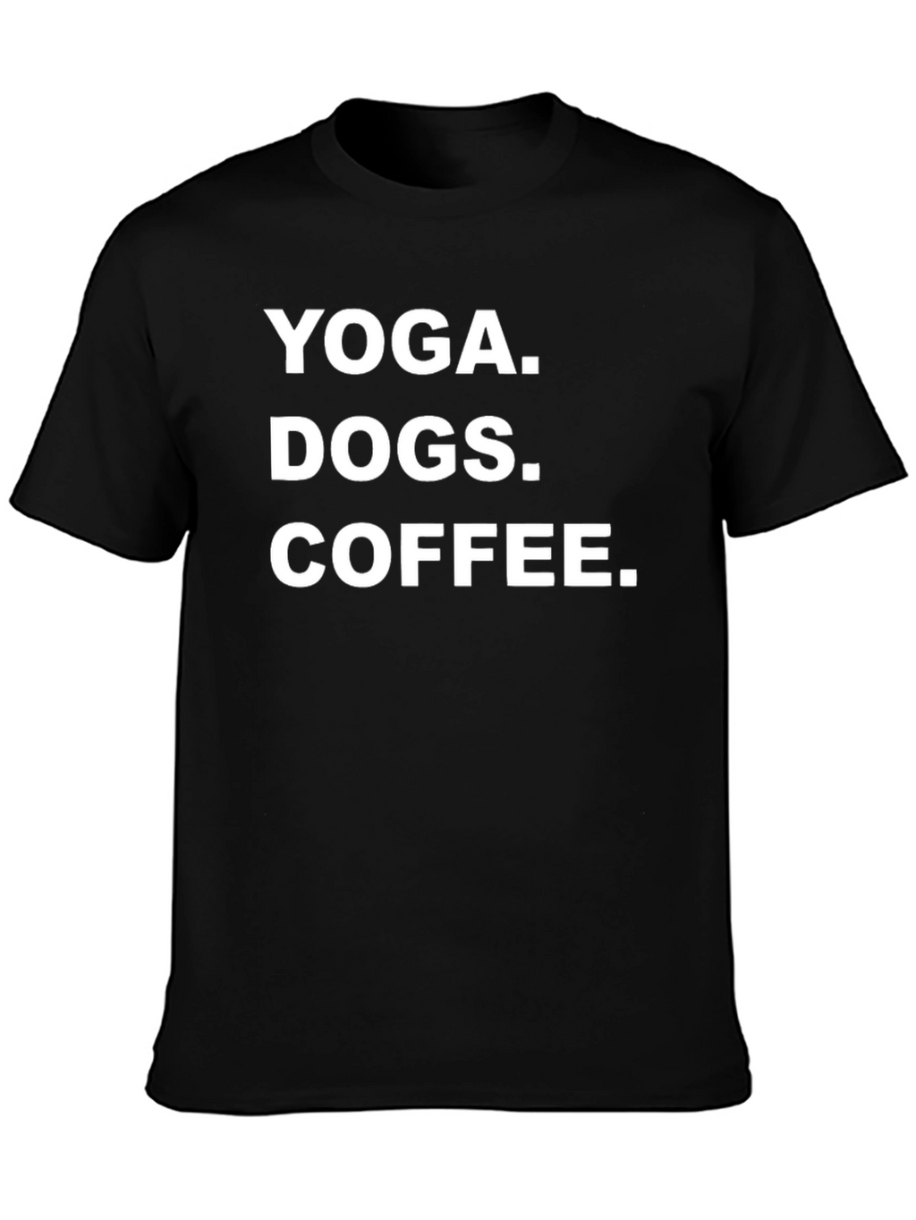 Yoga Dogs Coffee Graphic Tee - Black Cotton T-Shirt