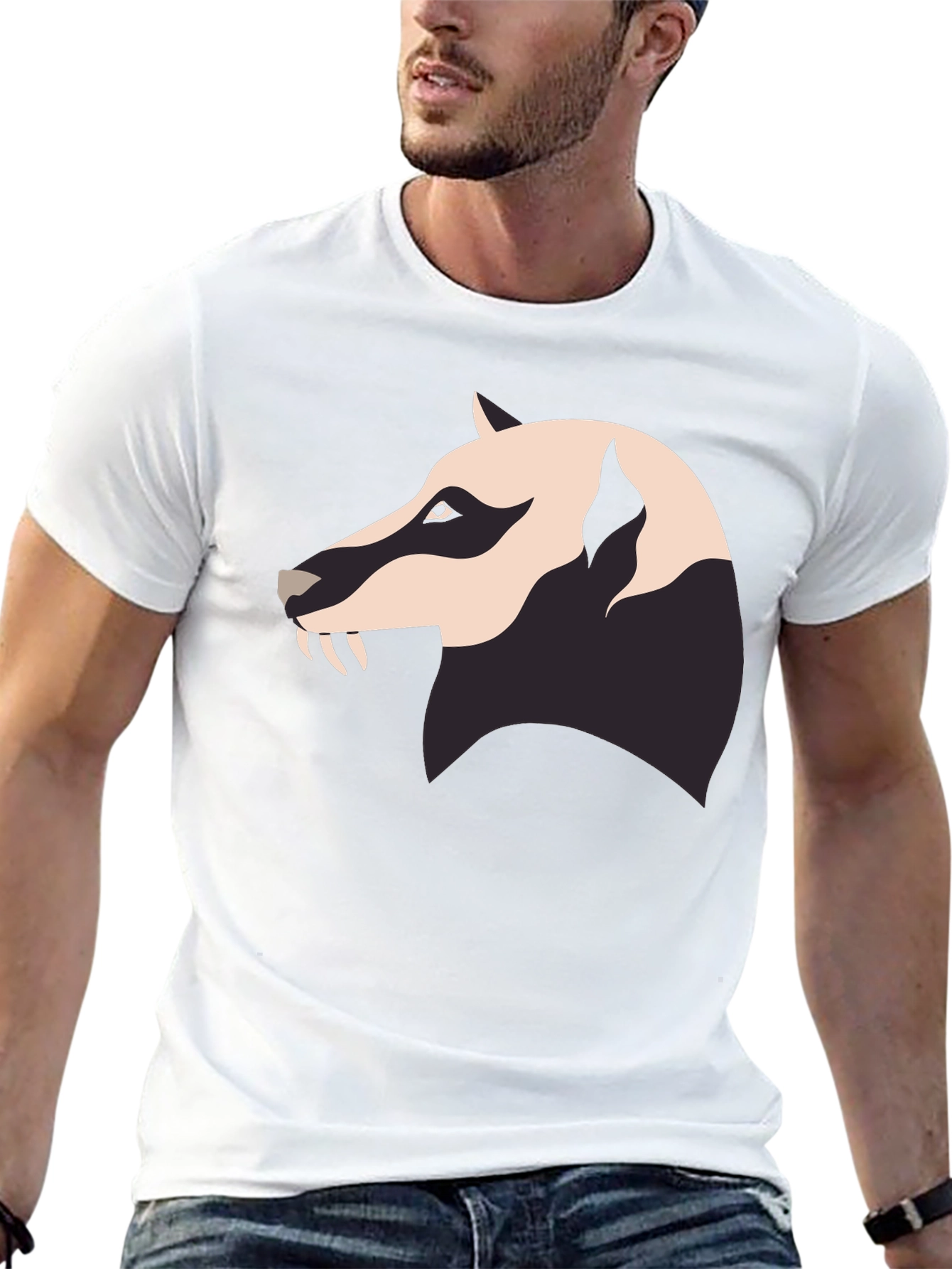 Badger Graphic Tee - Mens Black Crew Neck