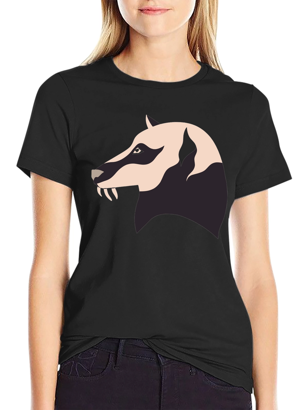 Badger Graphic Tee - Mens Black Crew Neck