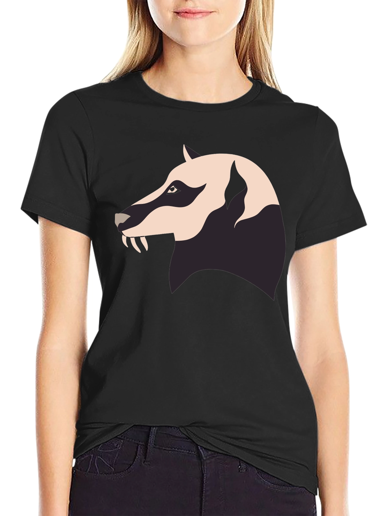 Badger Graphic Tee - Mens Black Crew Neck