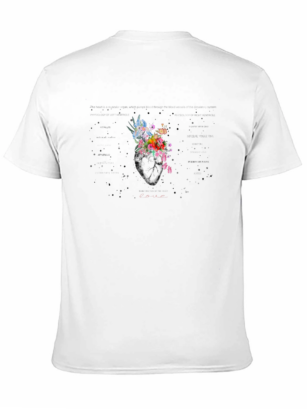 Floral Heart Graphic T-Shirt - Unique Artistic Design