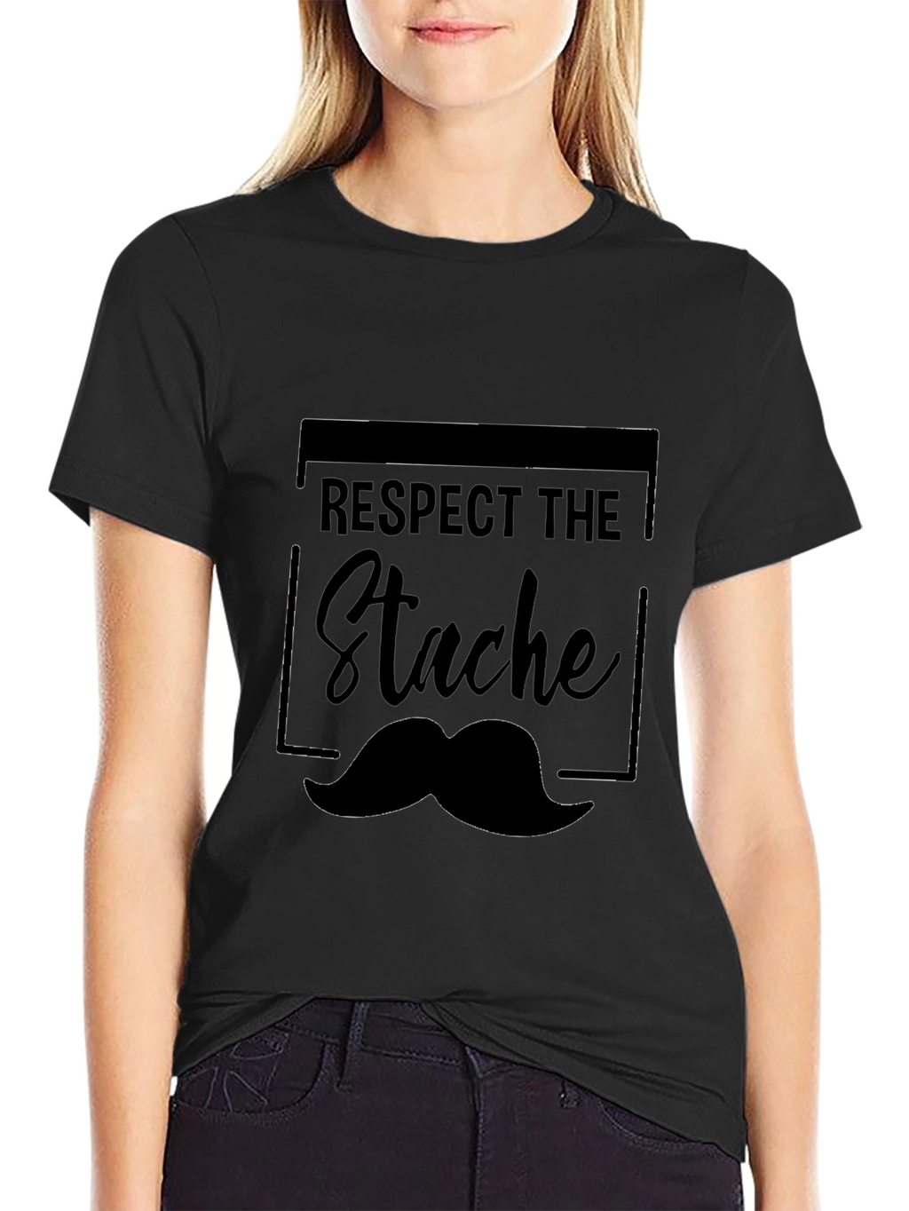 Respect the Stache T-Shirt - Mustache Graphic Tee