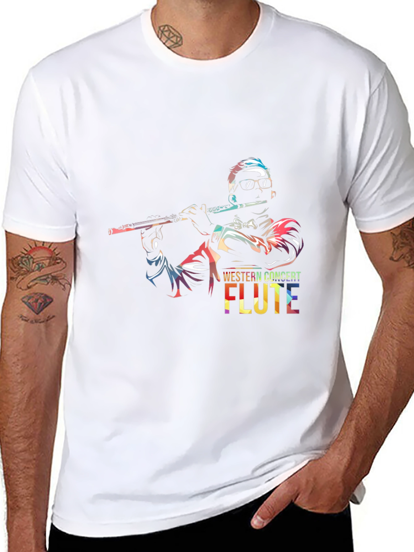 Concert Flute Graphic Tee - Music Lovers T-Shirt