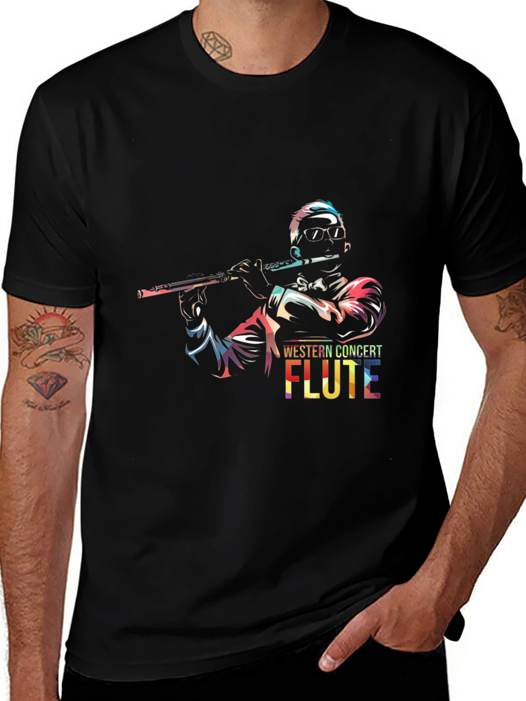 Concert Flute Graphic Tee - Music Lovers T-Shirt
