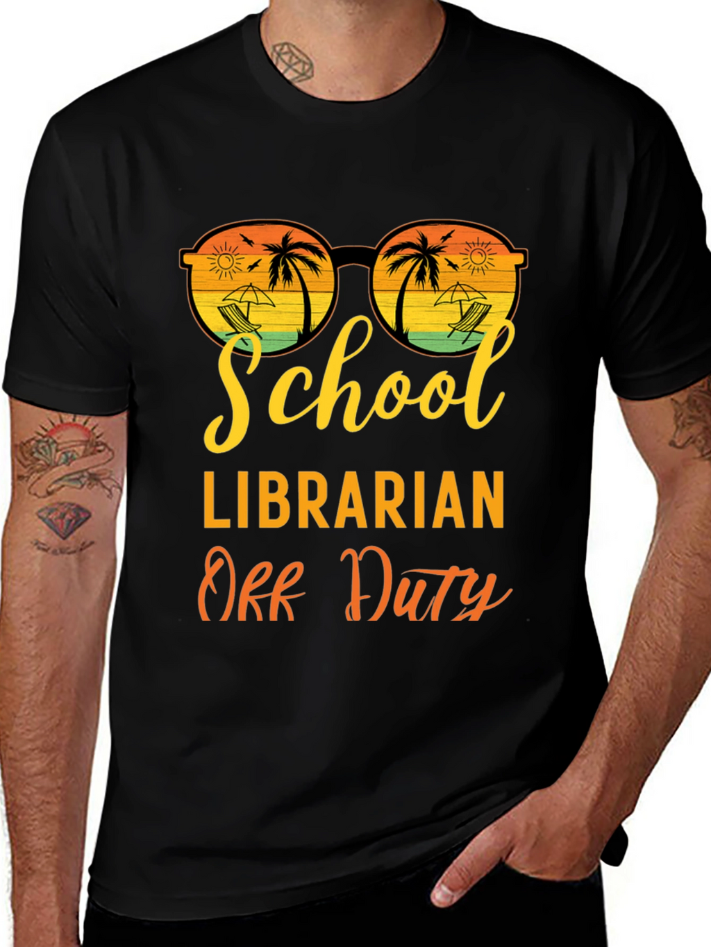 School Librarian Off Duty Graphic T-Shirt