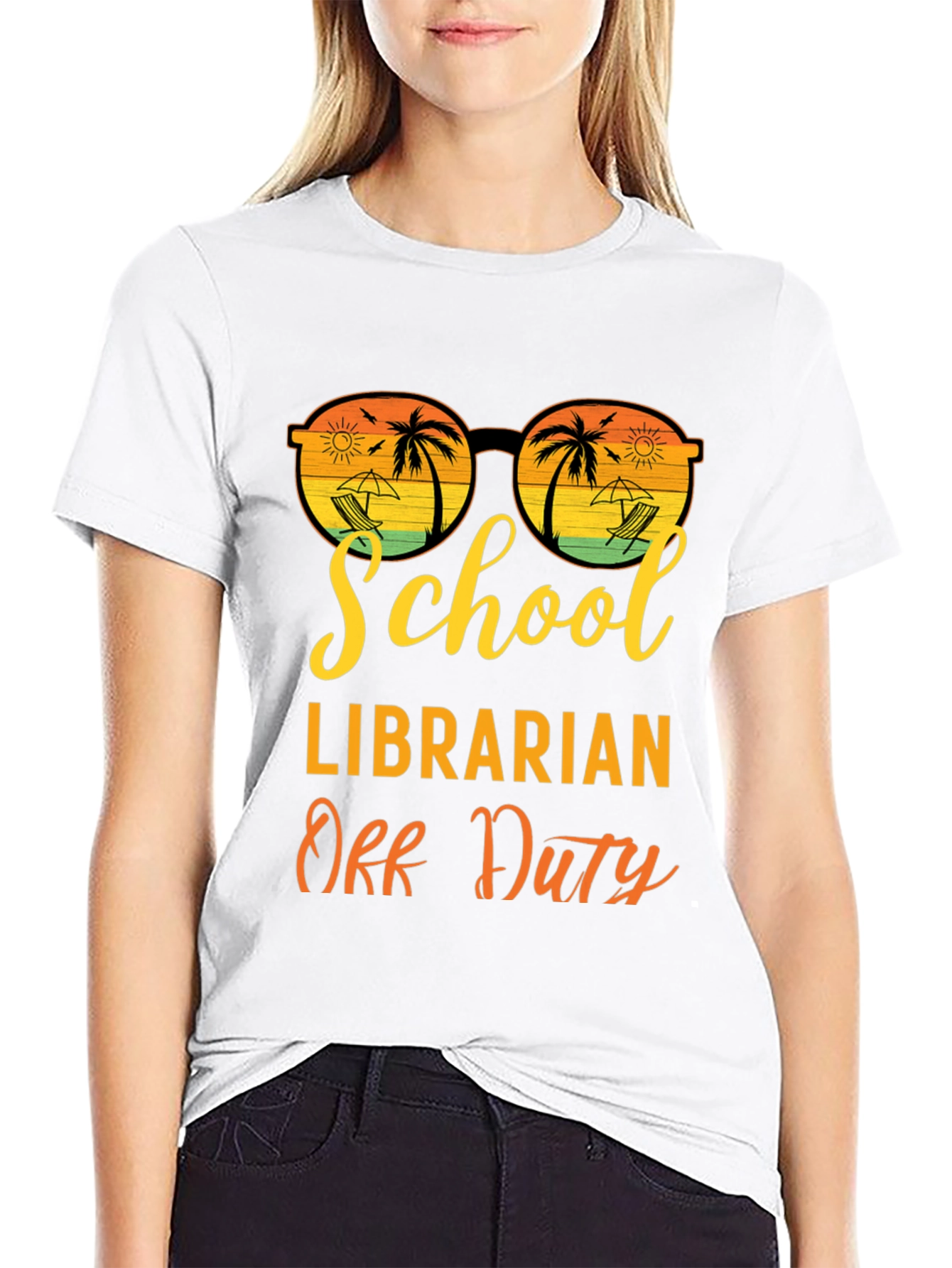 School Librarian Off Duty Graphic T-Shirt