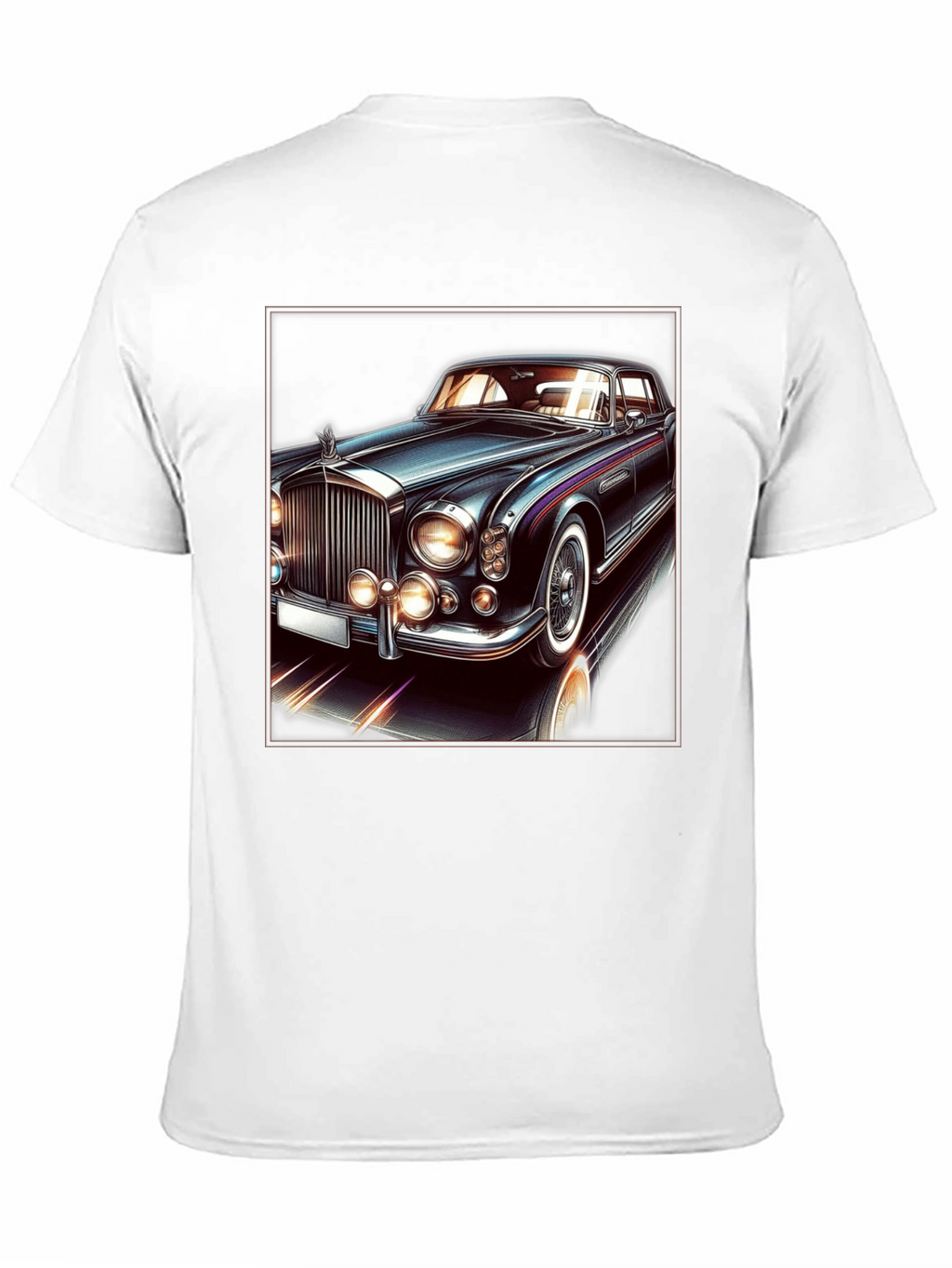 Classic Car Graphic Tee - Black Cotton T-Shirt