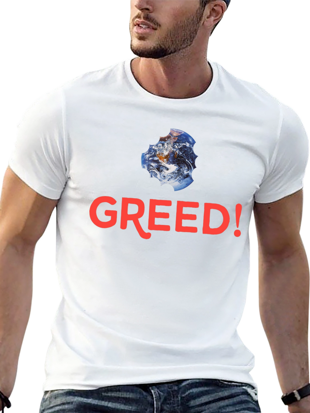 Greed! Earth Bite T-Shirt - Black Cotton