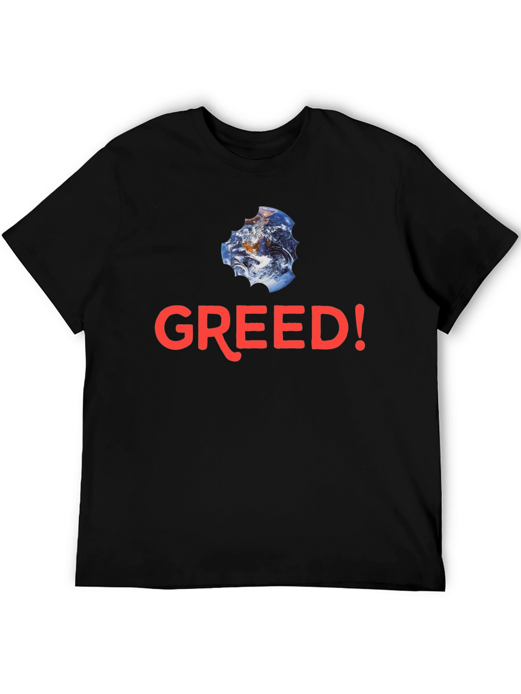 Greed! Earth Bite T-Shirt - Black Cotton