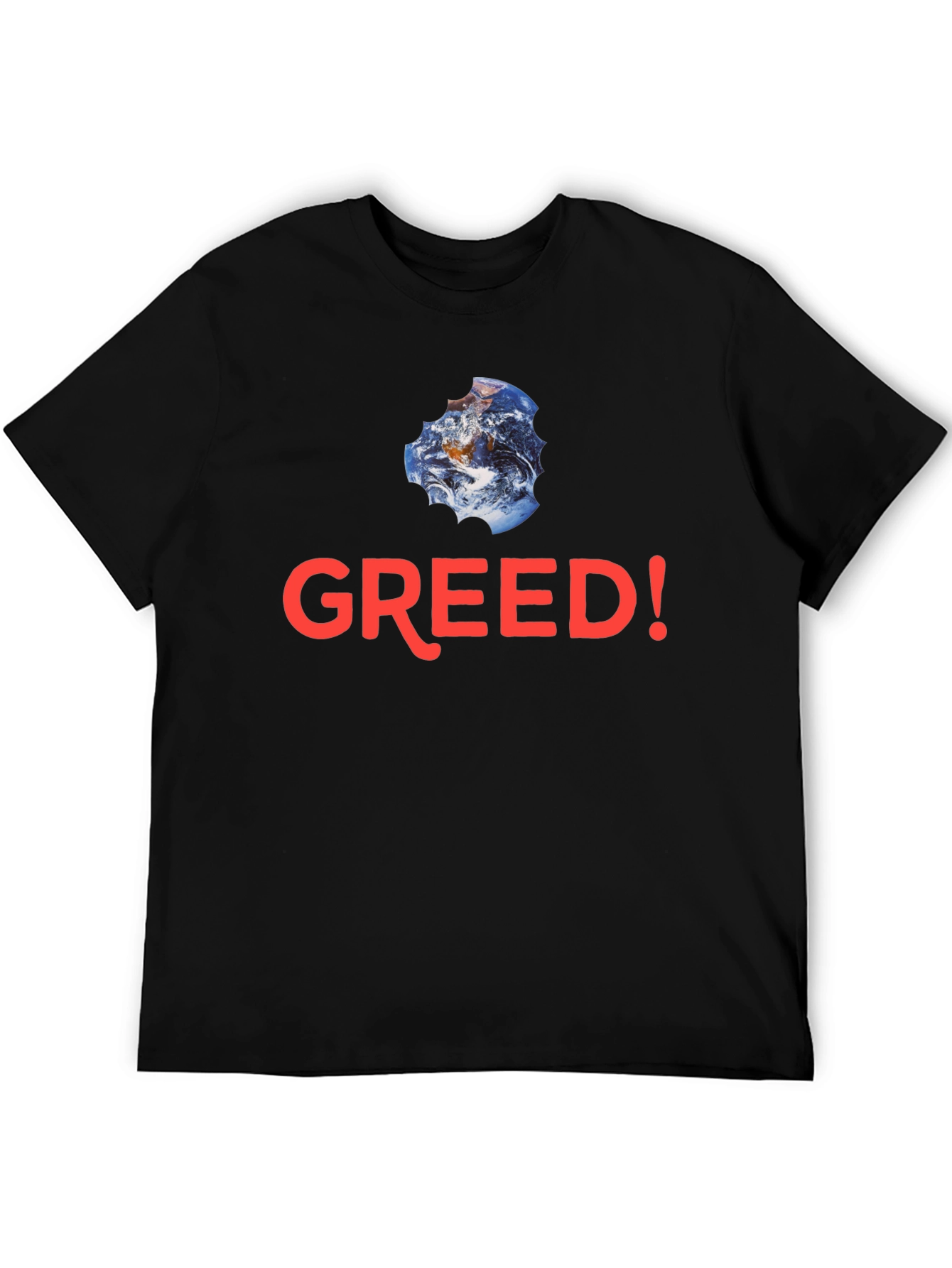 Greed! Earth Bite T-Shirt - Black Cotton