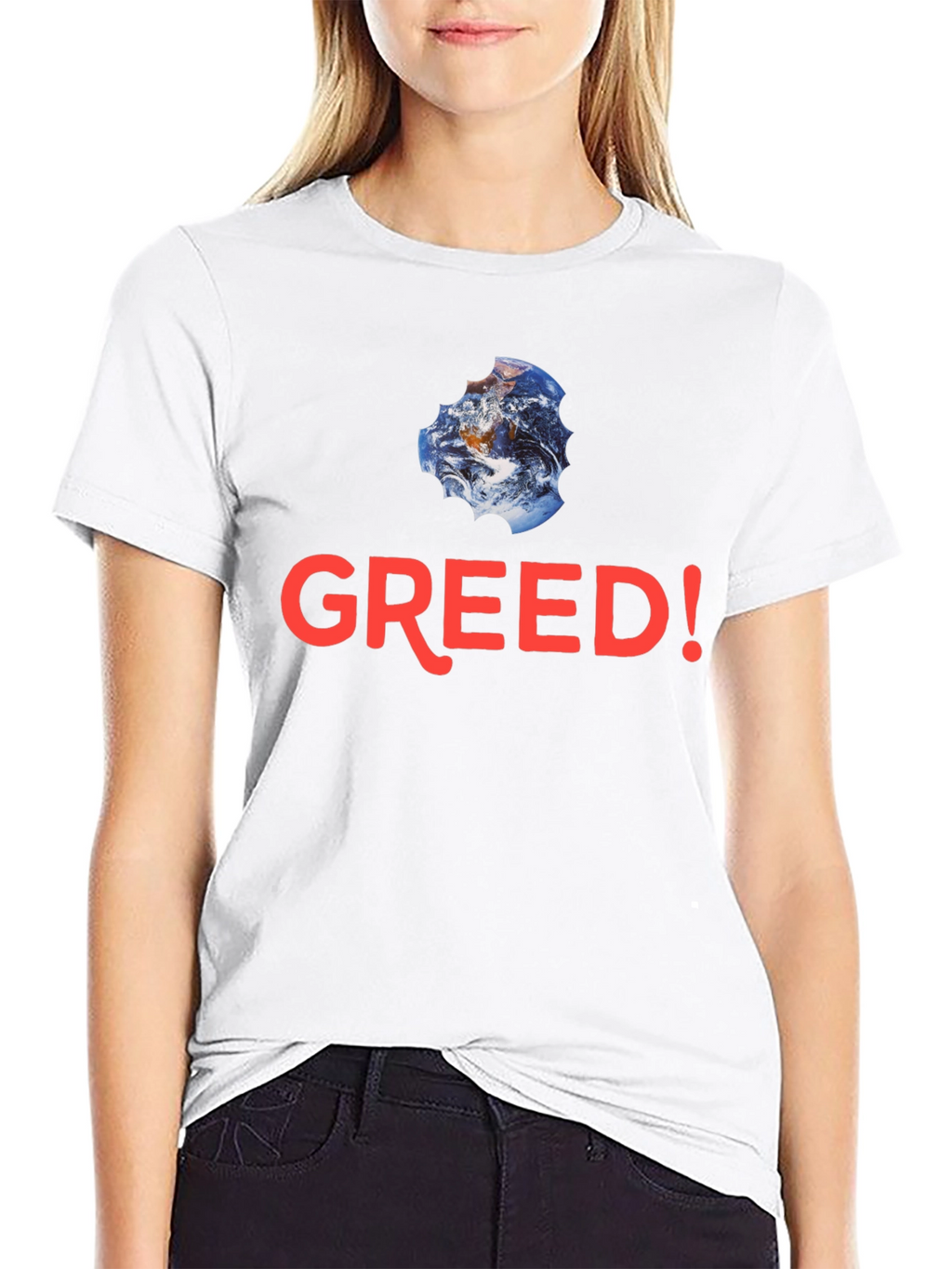 Greed! Earth Bite T-Shirt - Black Cotton