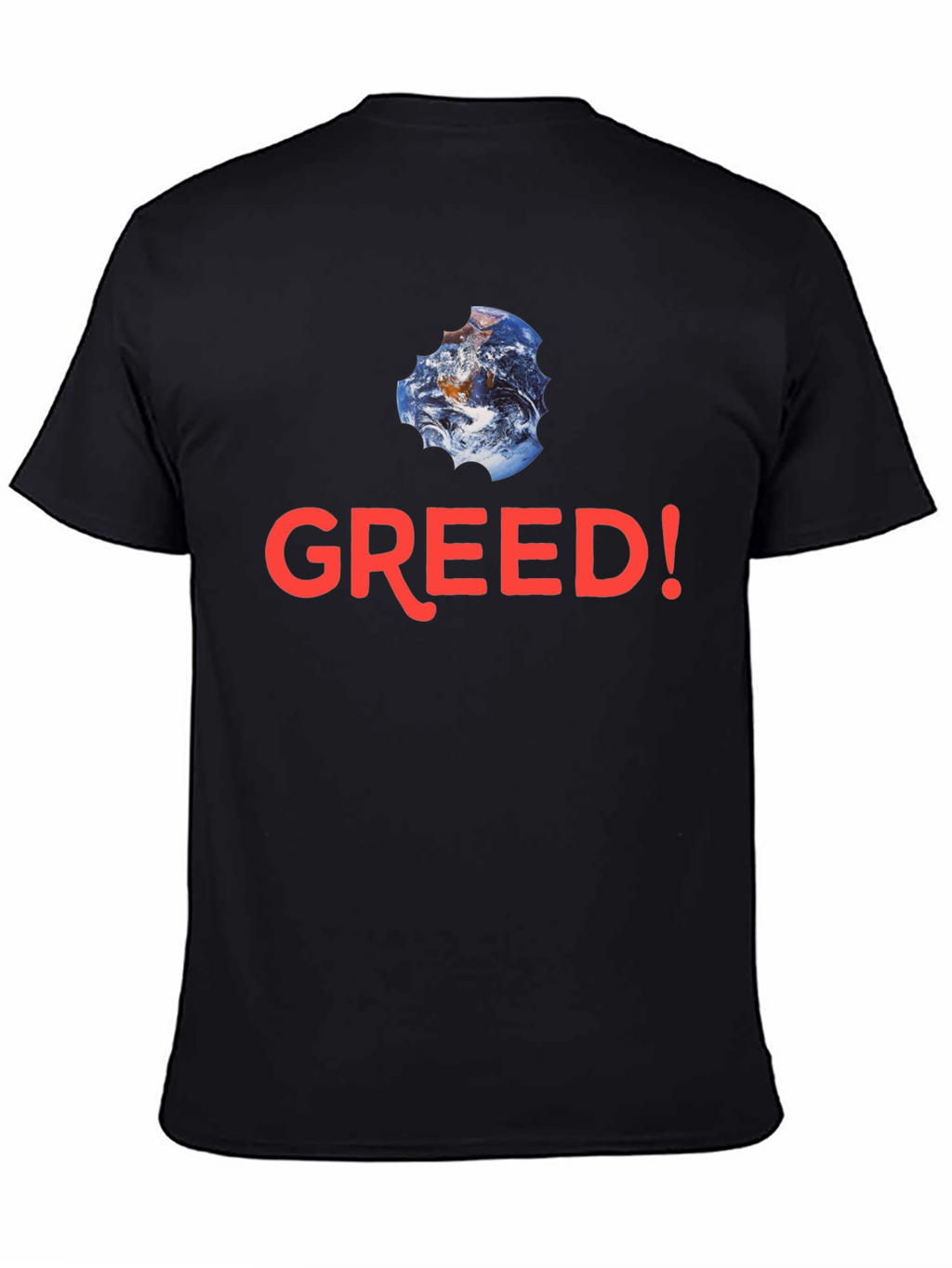 Greed! Earth Bite T-Shirt - Black Cotton