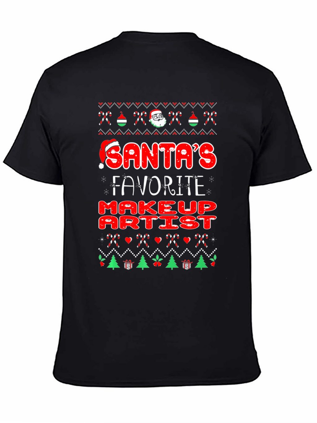 Santas Favorite Makeup Artist Christmas Graphic Tee