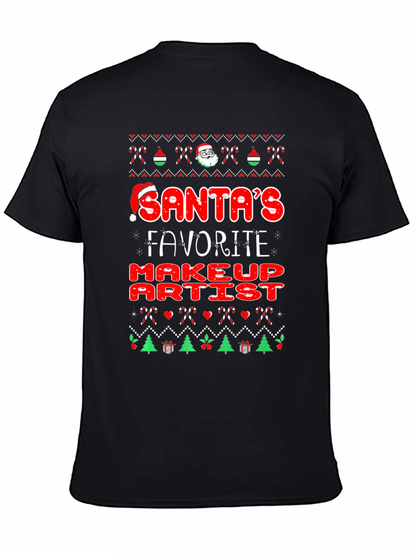 Santas Favorite Makeup Artist Christmas Graphic Tee
