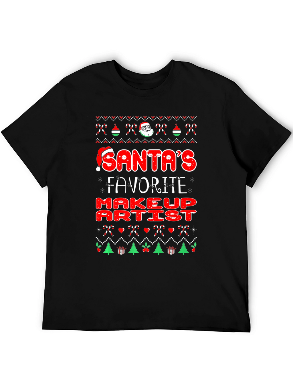 Santas Favorite Makeup Artist Christmas Graphic Tee
