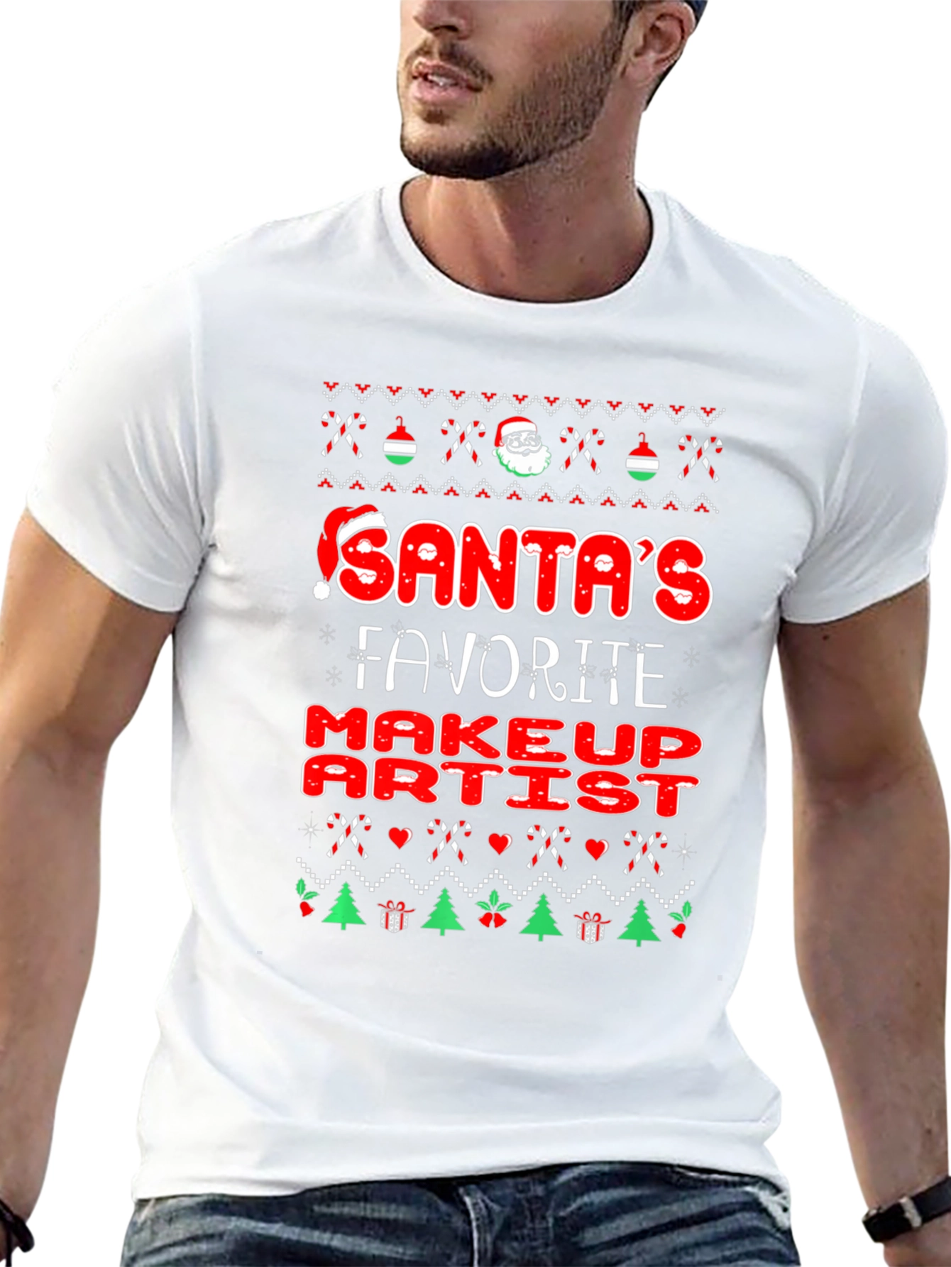 Santas Favorite Makeup Artist Christmas Graphic Tee