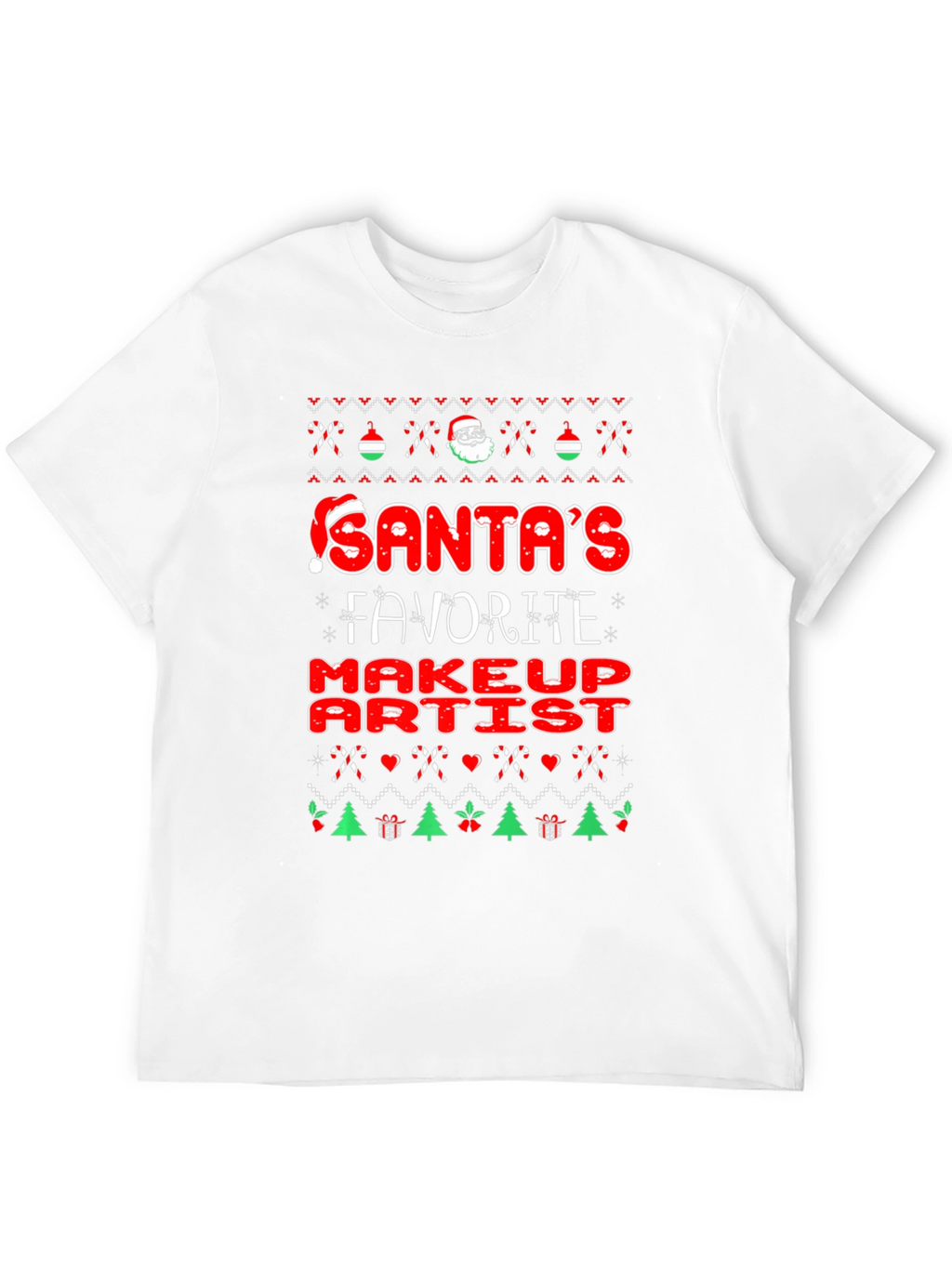 Santas Favorite Makeup Artist Christmas Graphic Tee