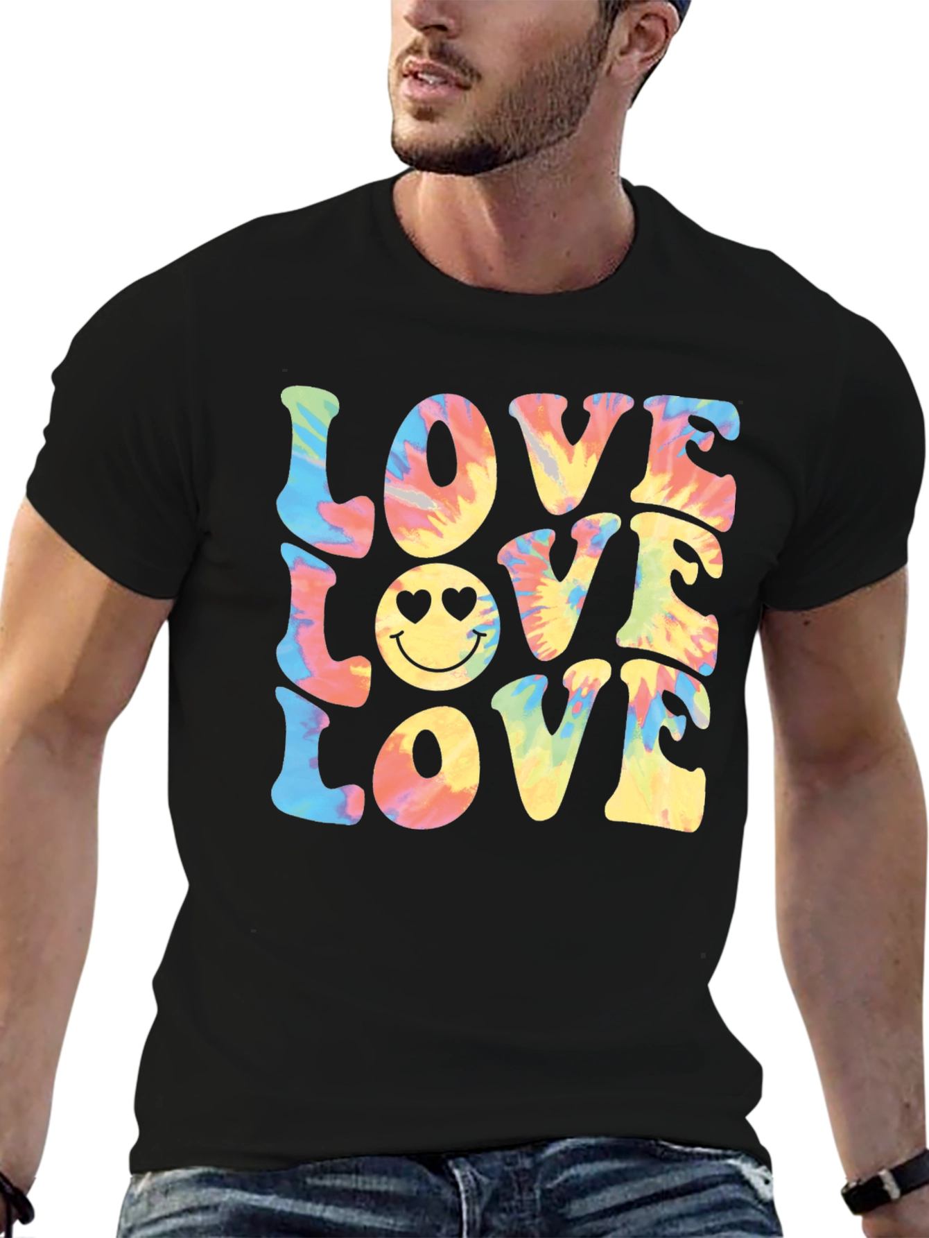 Tie-Dye Love Smiley Face T-Shirt