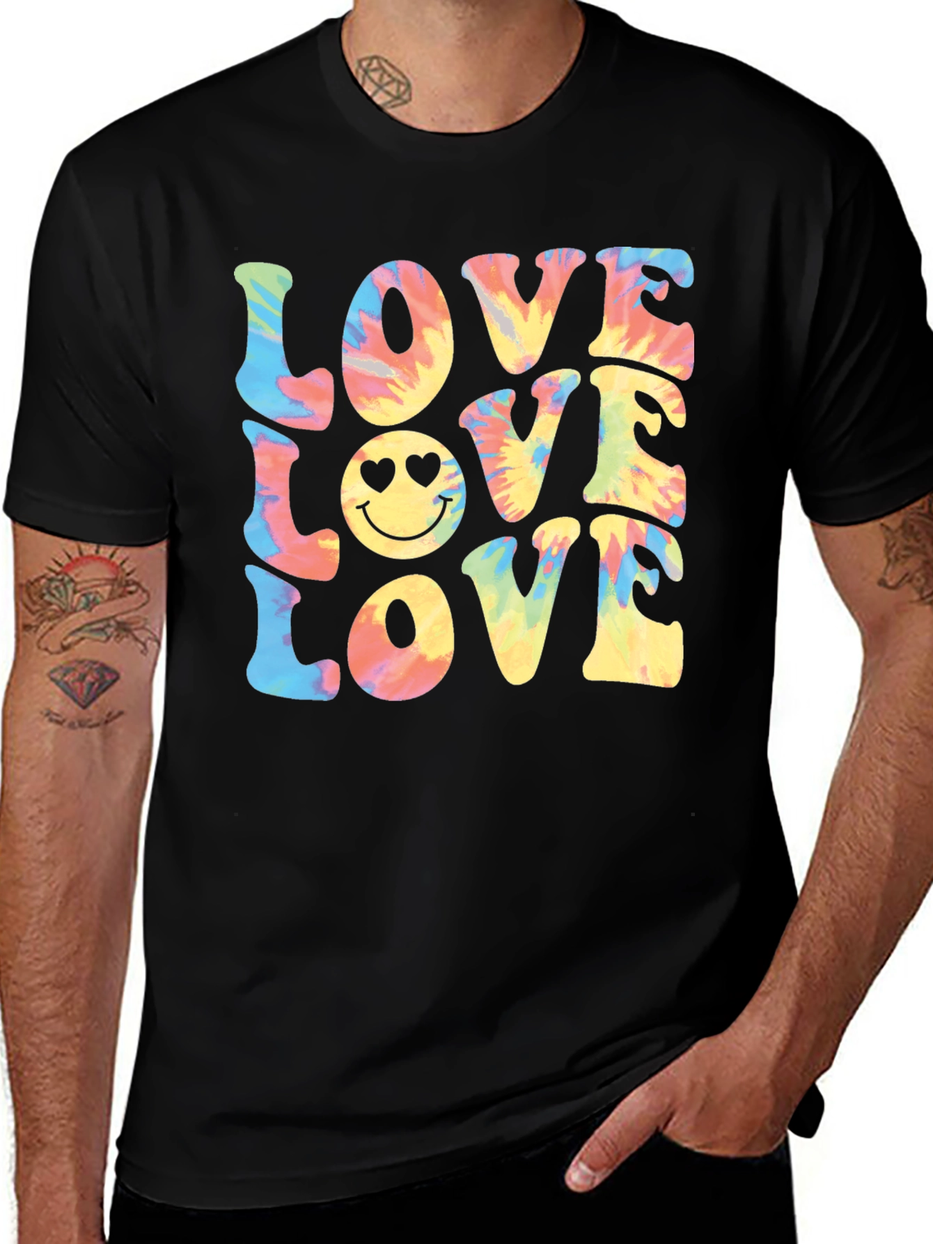 Tie-Dye Love Smiley Face T-Shirt