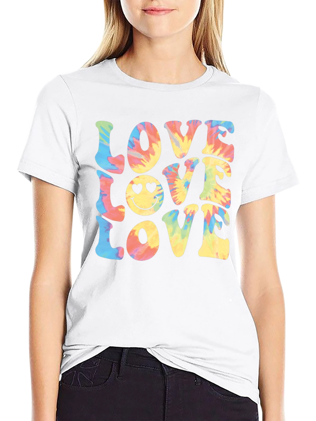 Tie-Dye Love Smiley Face T-Shirt