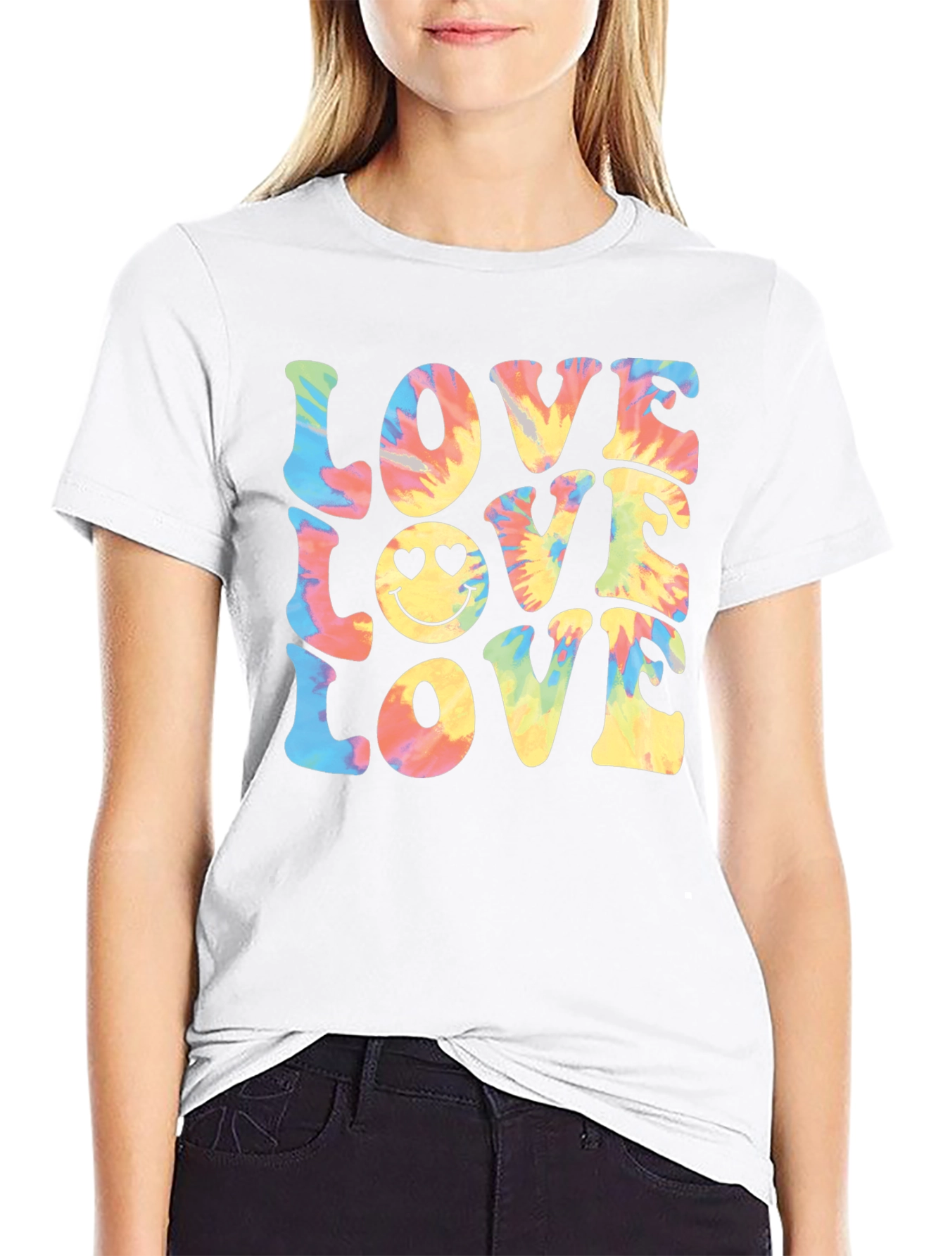 Tie-Dye Love Smiley Face T-Shirt