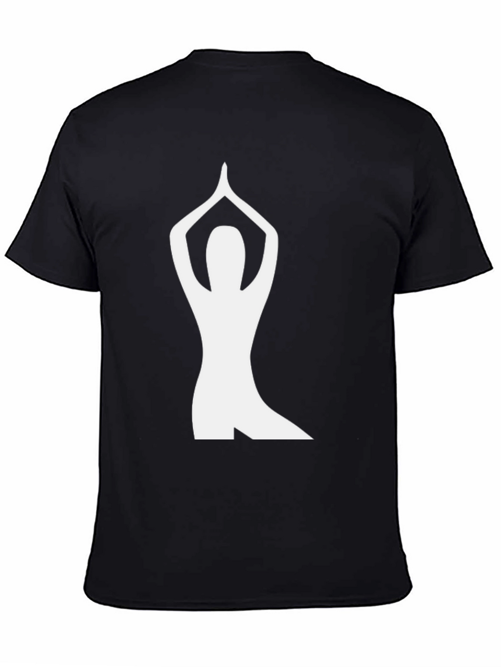Yoga Pose Graphic Tee - Black Cotton Shirt