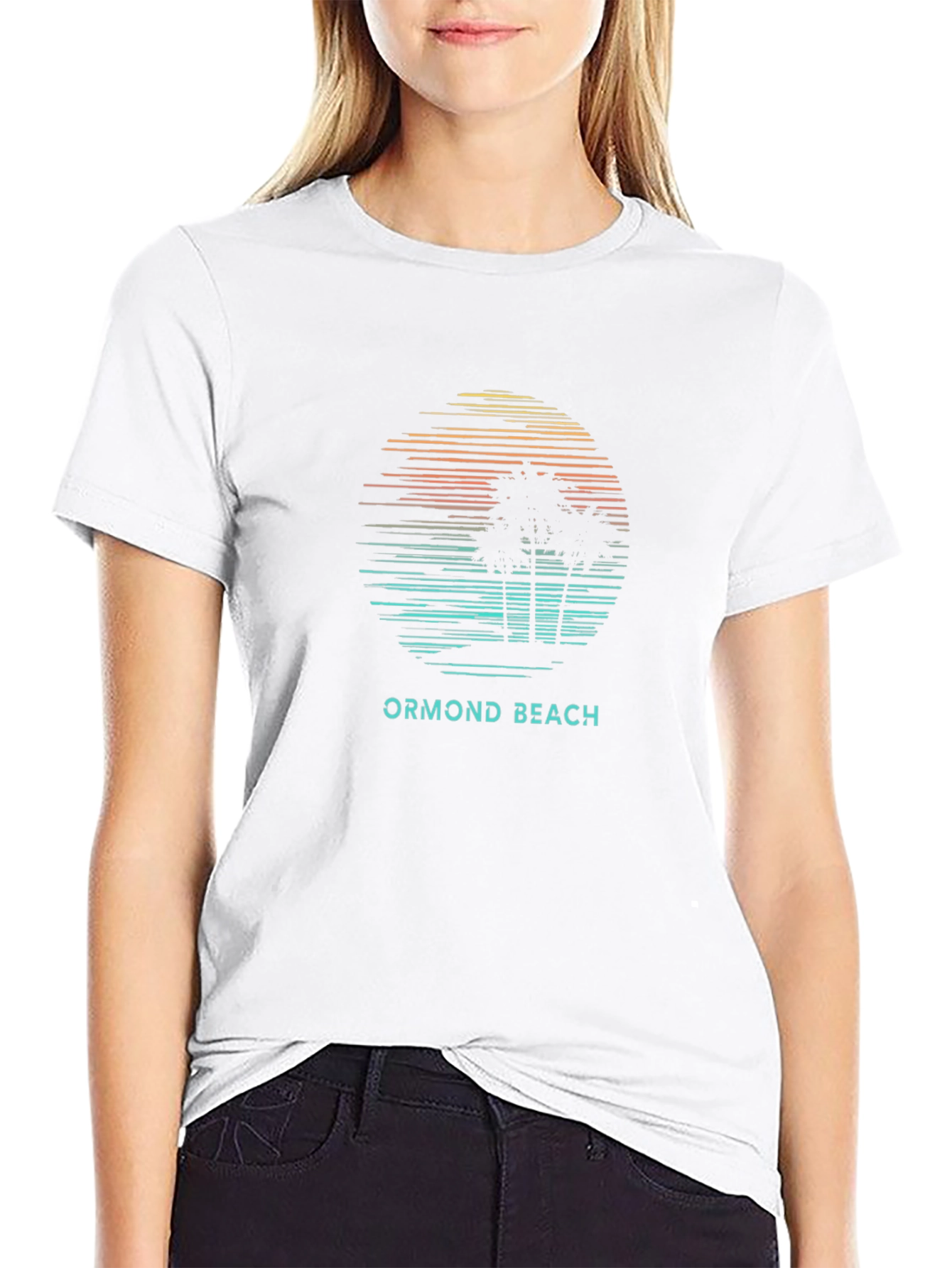 Ormond Beach Sunset Palm Tree Graphic Tee