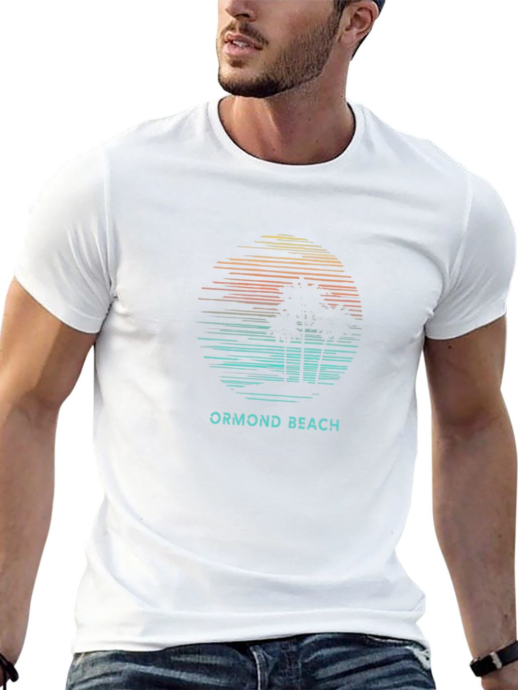 Ormond Beach Sunset Palm Tree Graphic Tee