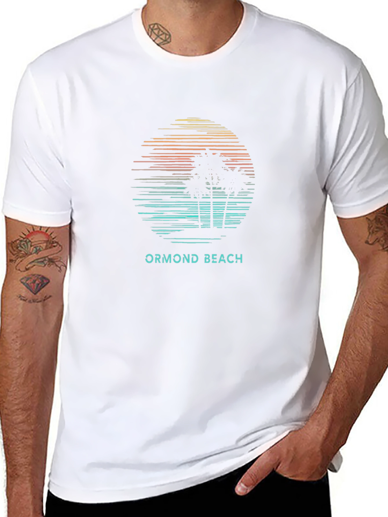 Ormond Beach Sunset Palm Tree Graphic Tee