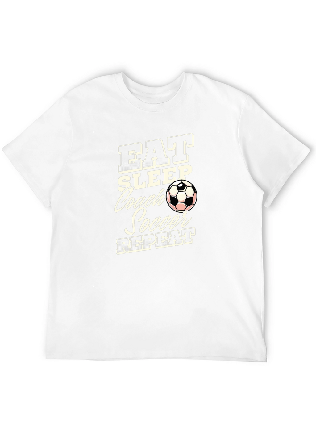 Eat Sleep Coach Soccer Repeat Black T-Shirt