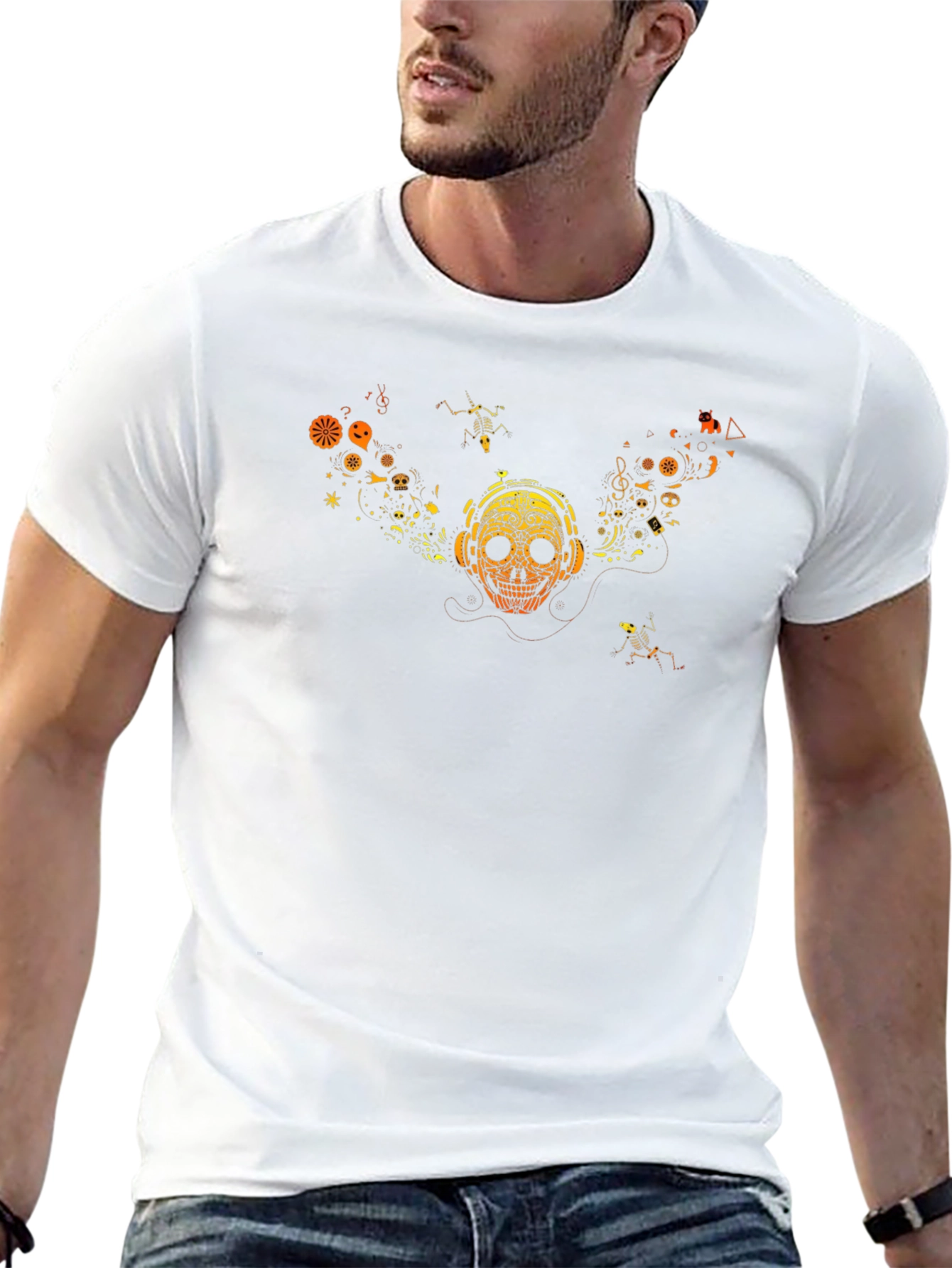 Skull Graphic Tee - Music Lover Style