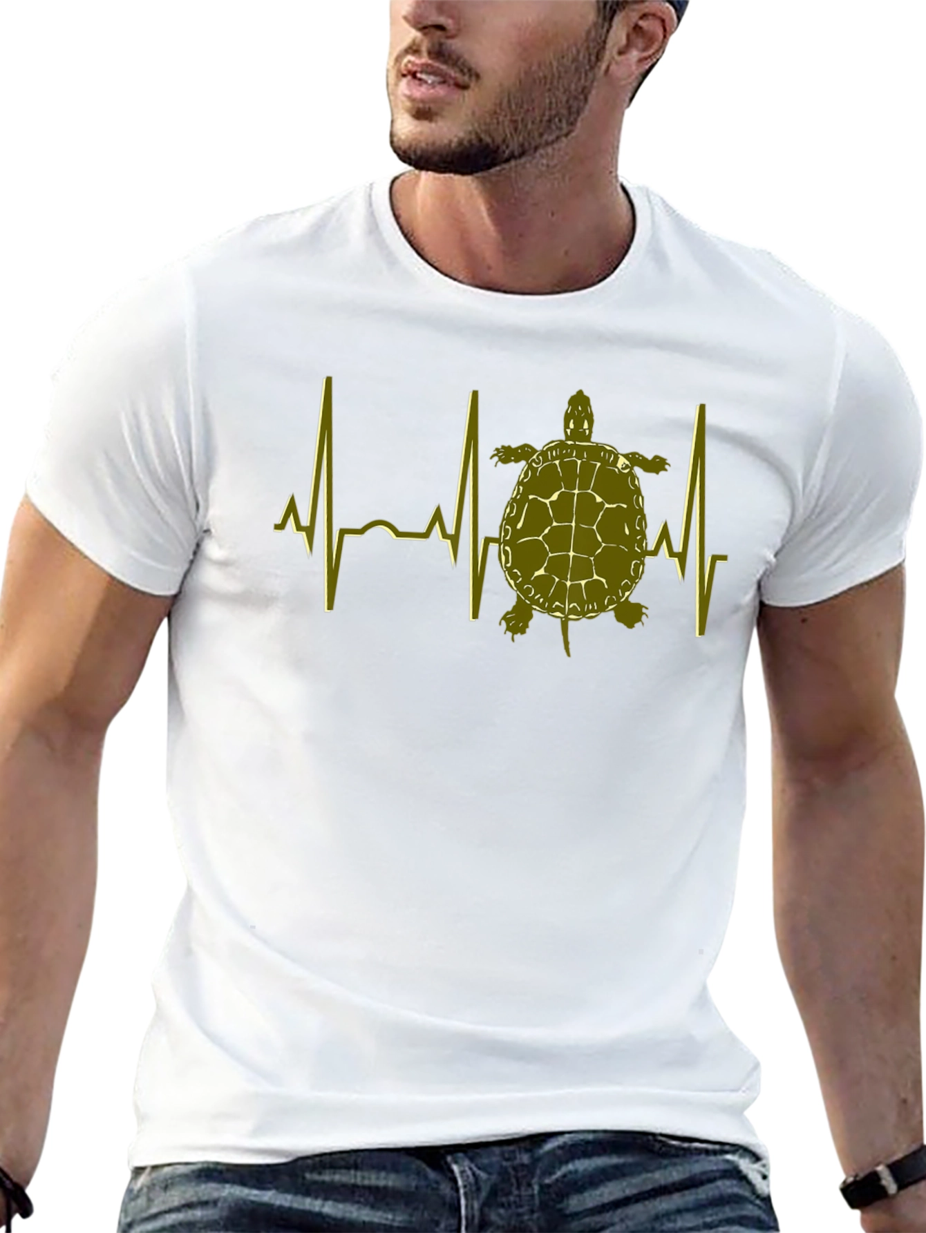 Turtle Heartbeat T-Shirt - Black Cotton Tee