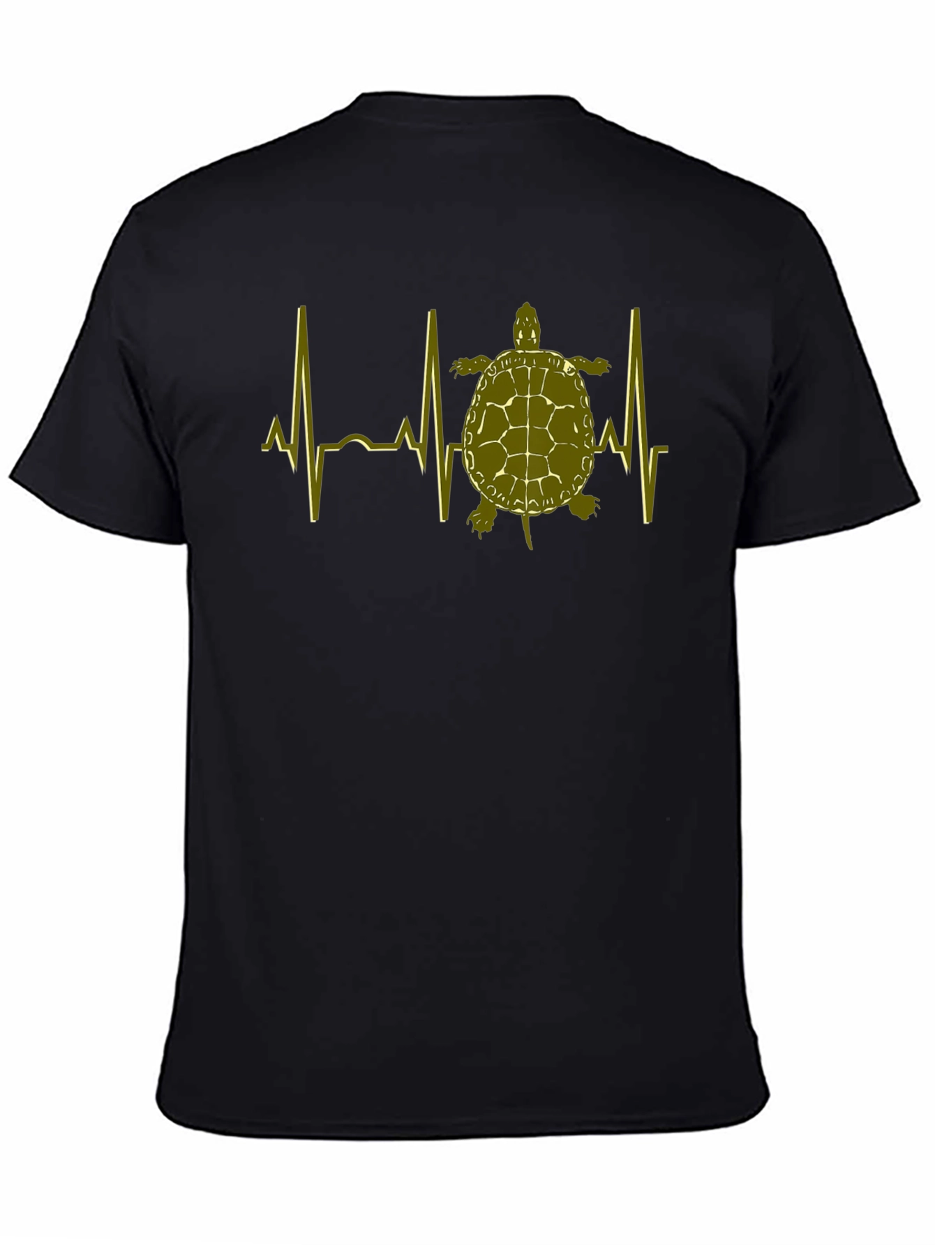 Turtle Heartbeat T-Shirt - Black Cotton Tee
