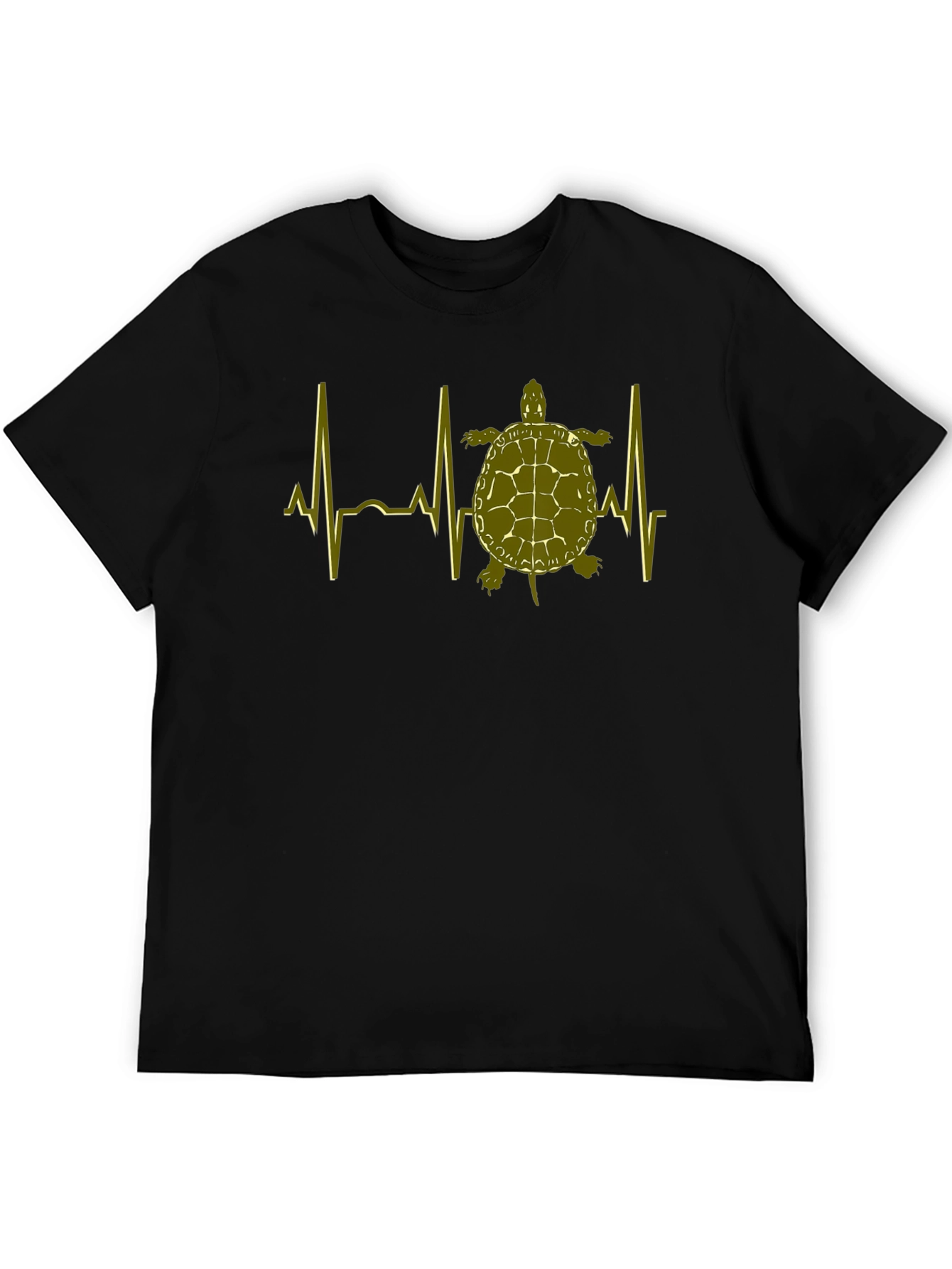 Turtle Heartbeat T-Shirt - Black Cotton Tee