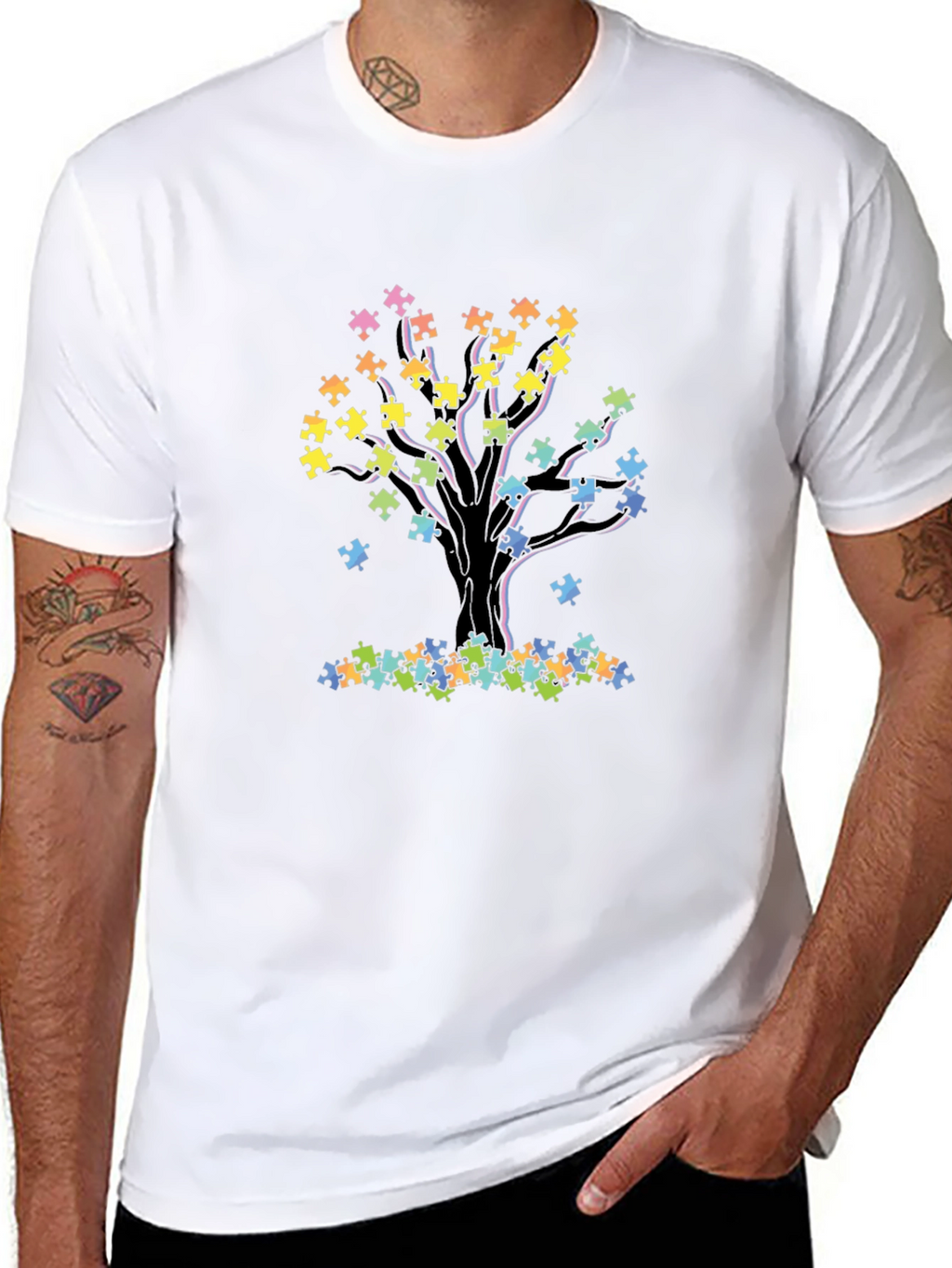 Autism Awareness Puzzle Tree T-Shirt