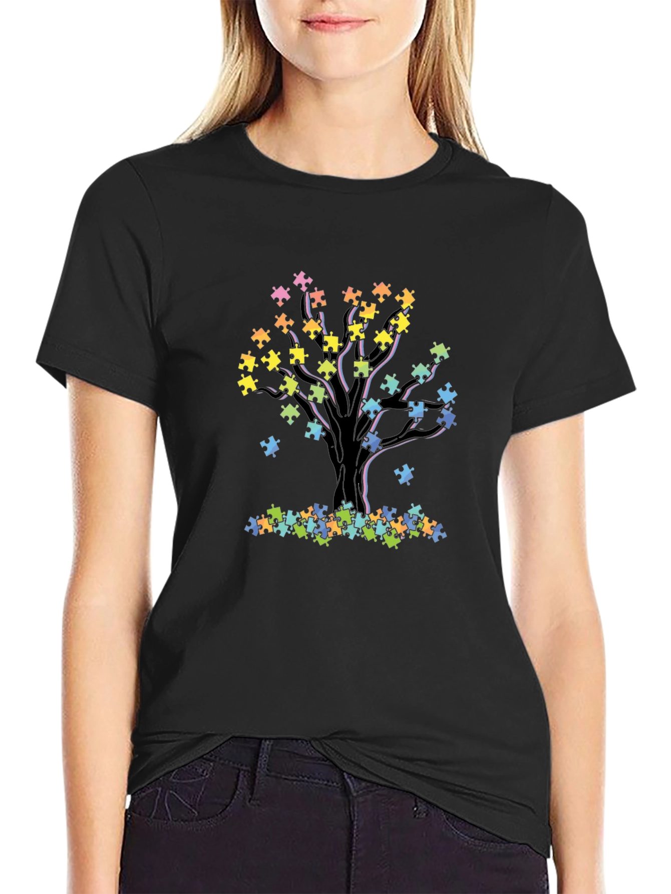 Autism Awareness Puzzle Tree T-Shirt
