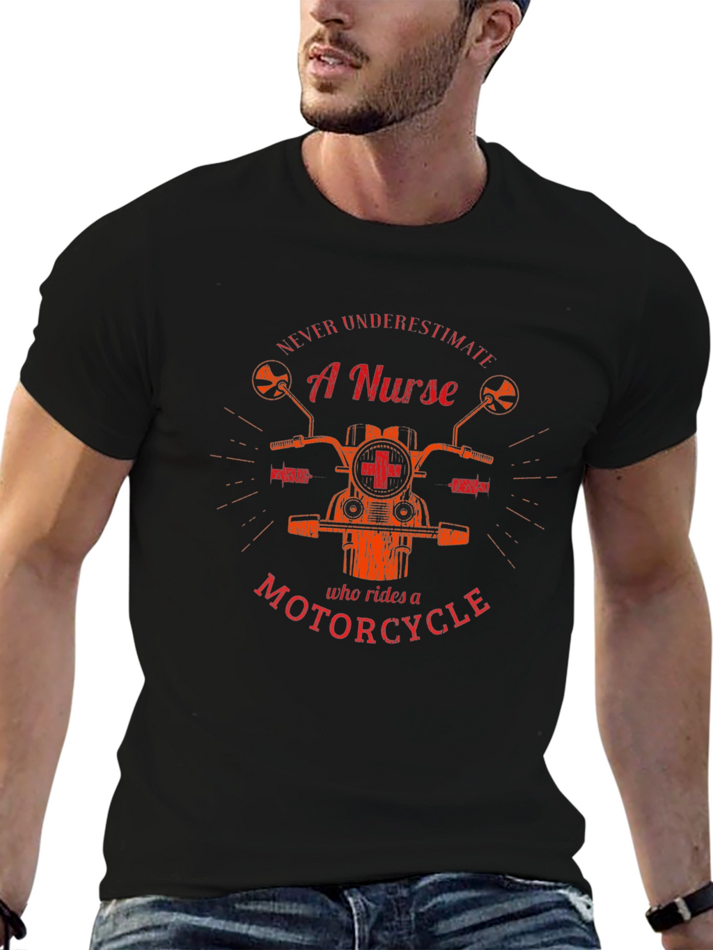 Nurse Motorcycle Graphic T-Shirt