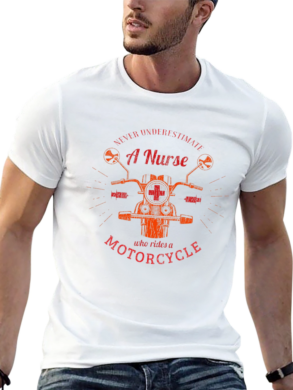 Nurse Motorcycle Graphic T-Shirt