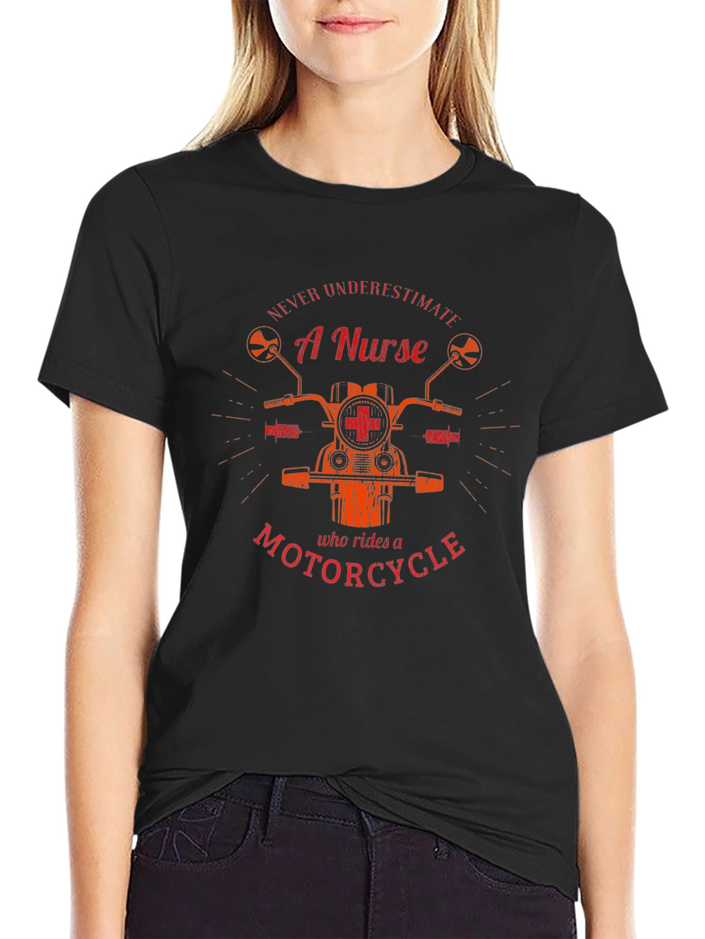 Nurse Motorcycle Graphic T-Shirt